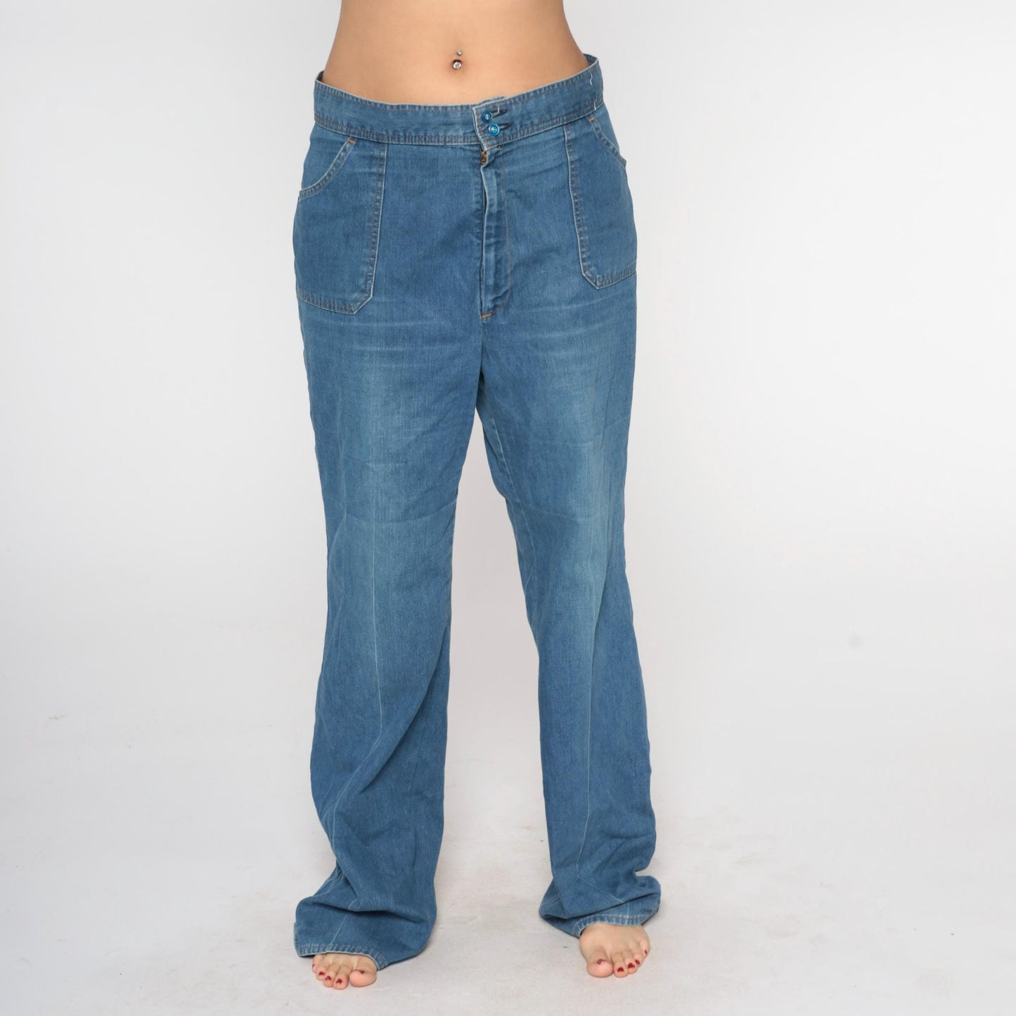 1970s Levi's Straight Leg Jeans High Waisted Blue Denim 32x33