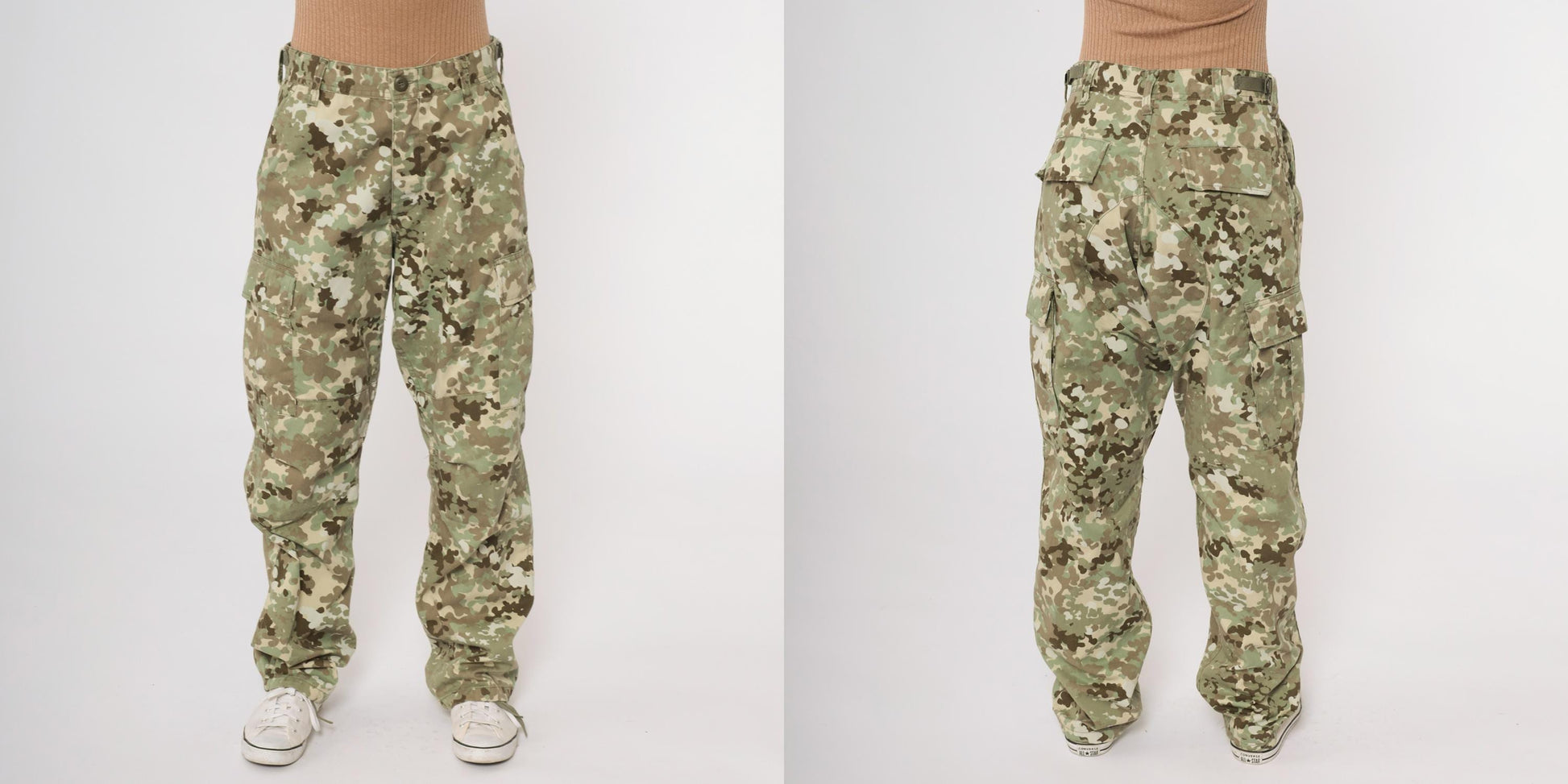 90s Rothco BDU Camouflage Cargo Pants Olive Multi-Pocket Small S