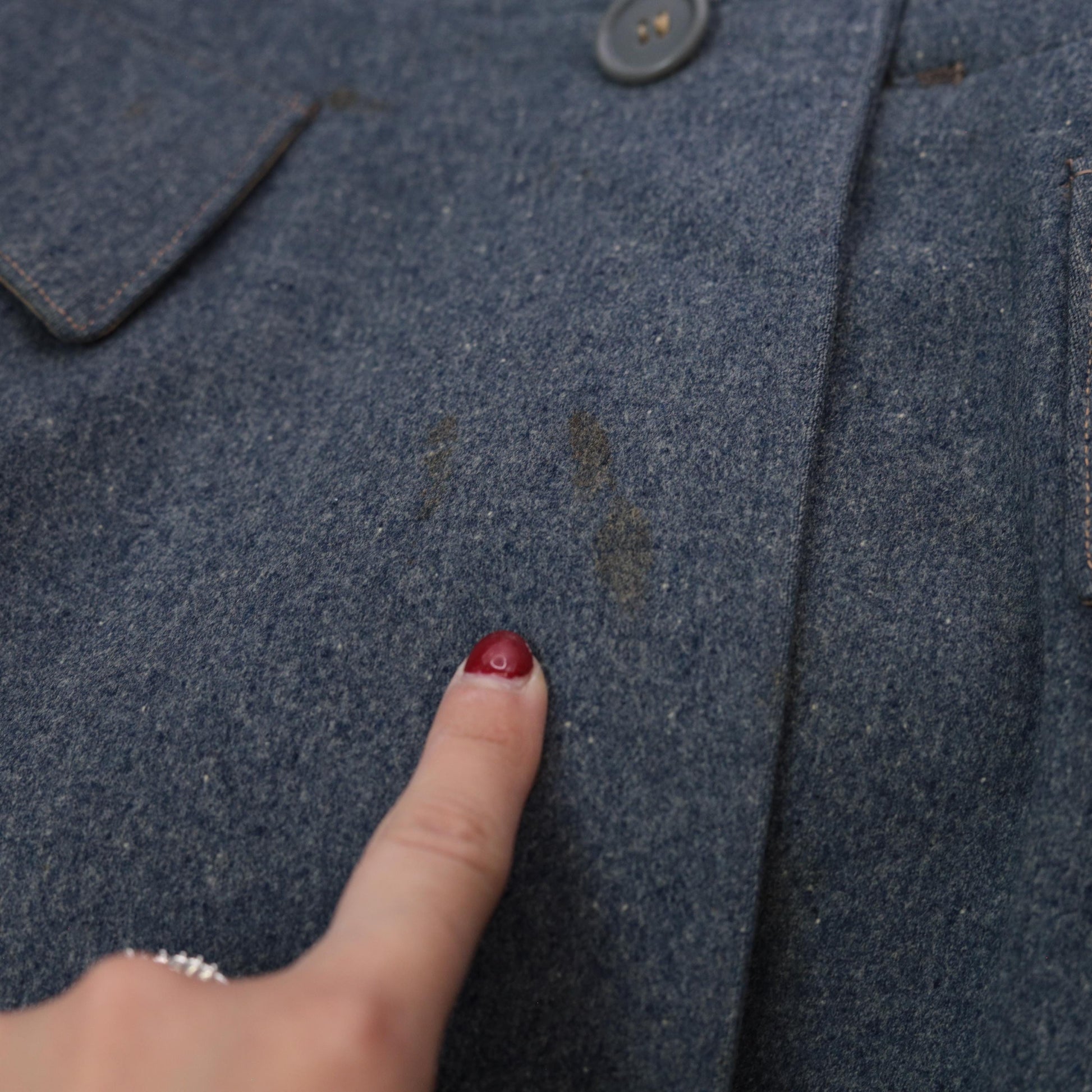 60s Burk & Co Military Academy Wool Blazer Blue-Gray Gold Button XS