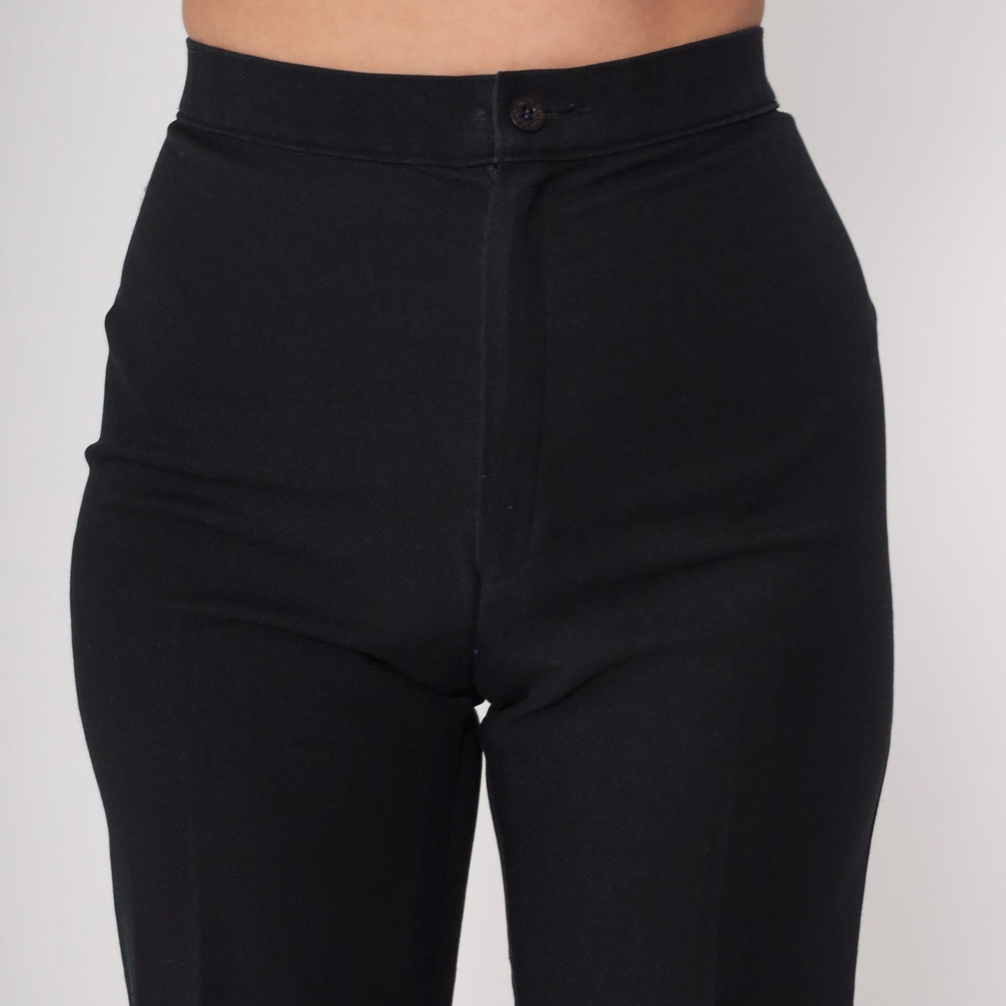 70s Levi's Bend Over Black High-Waist Straight-Leg Trousers Small