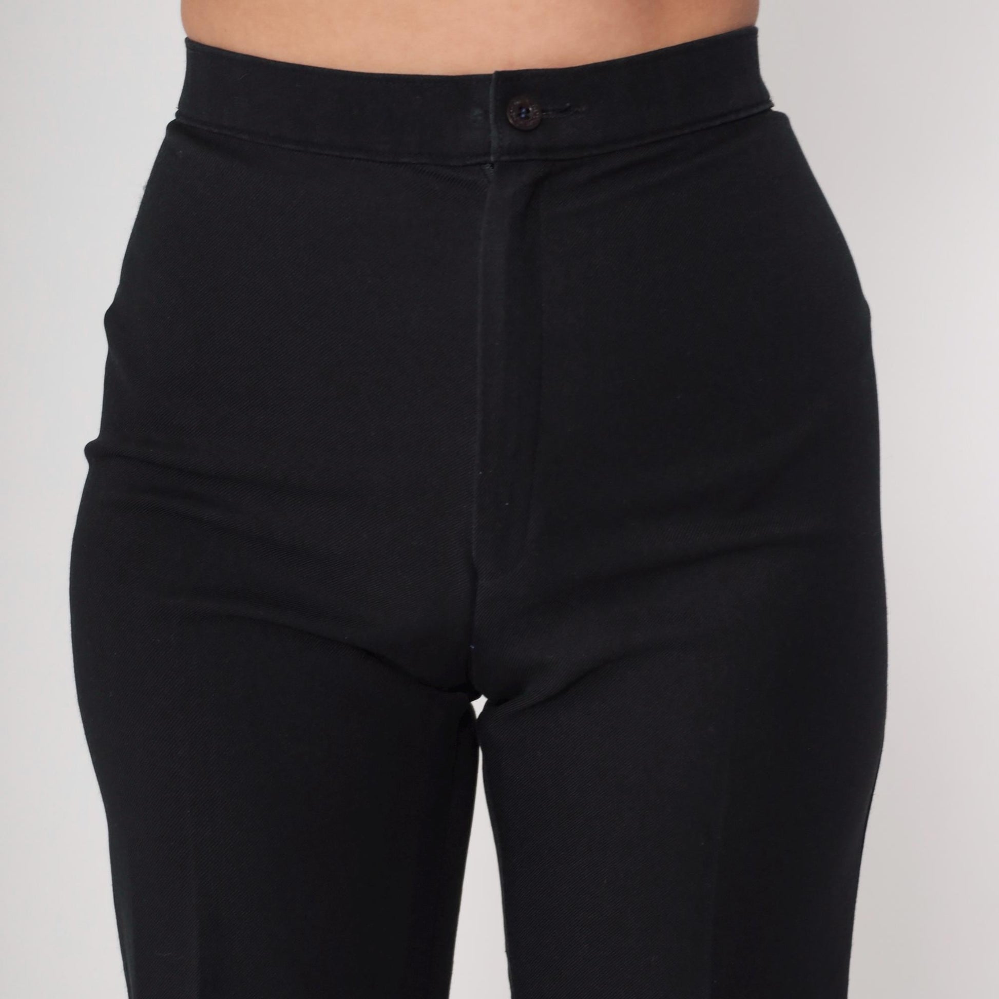70s Levi's Bend Over Black High-Waist Straight-Leg Trousers Small