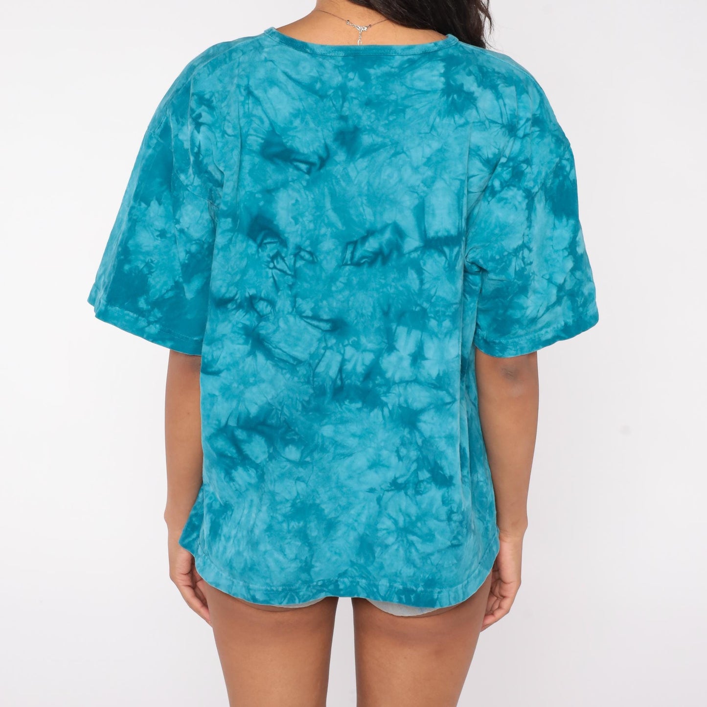 90s Cactus Bay Tie Dye Butterfly T-Shirt Teal Rhinestone Cotton Large L