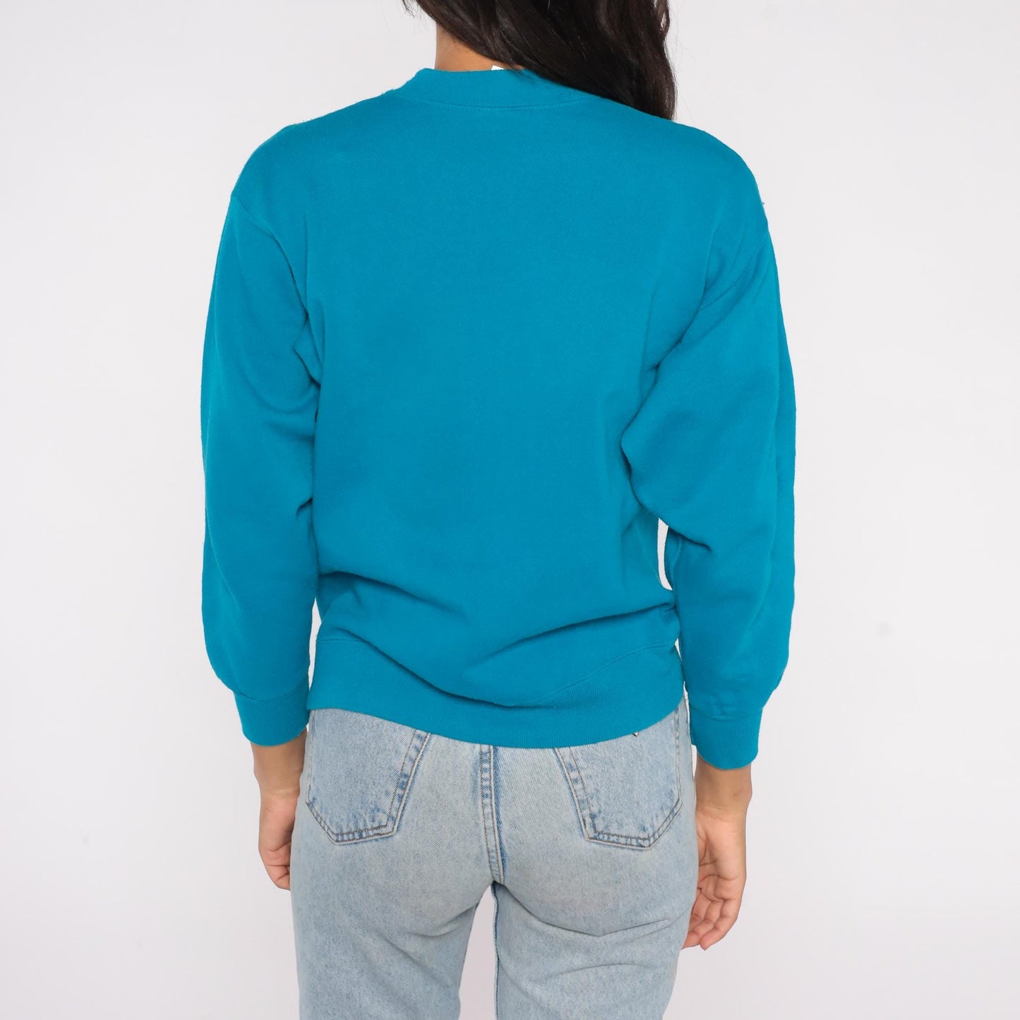 90s Hanes Southwestern Turquoise Sweatshirt Geometric Cross Patch Medium