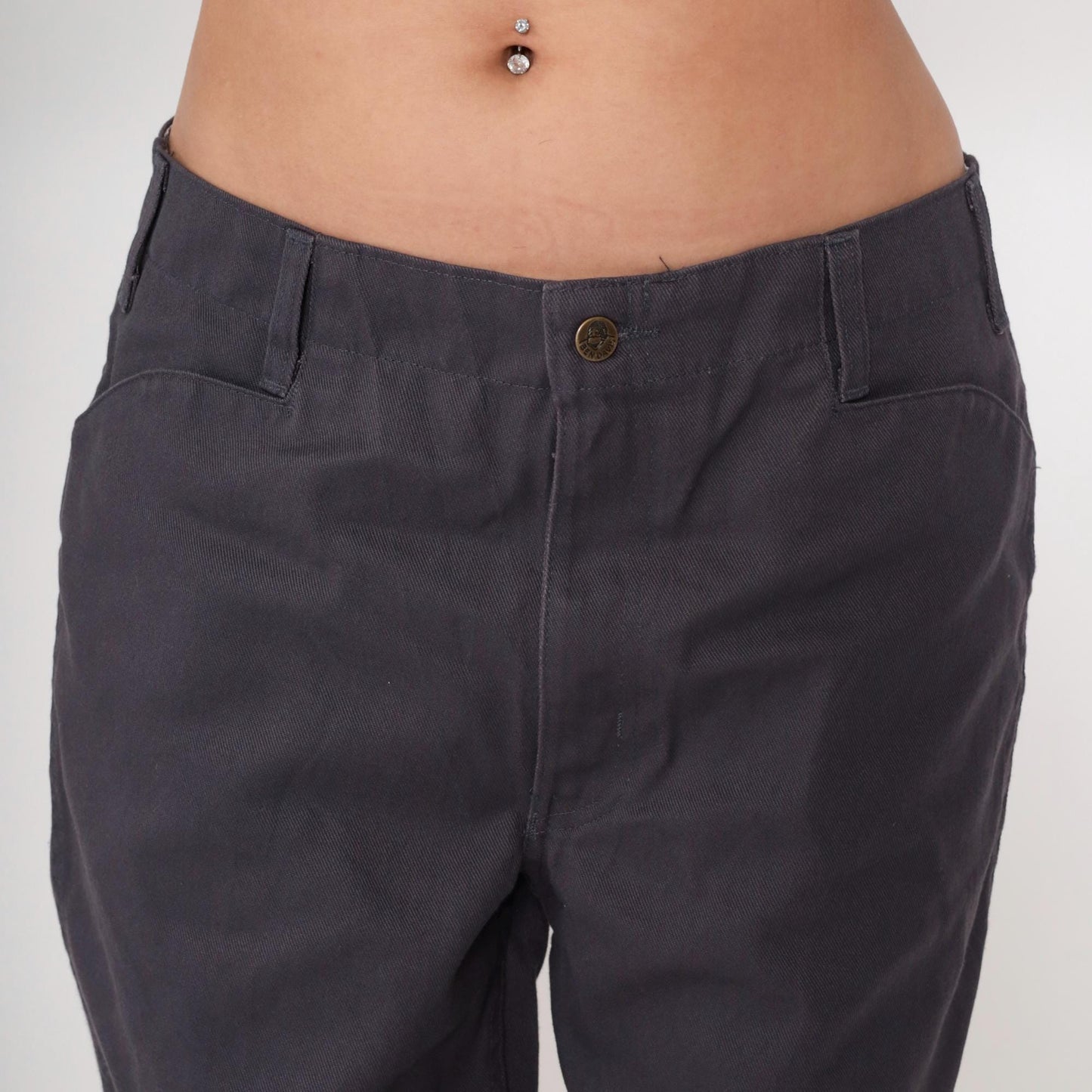 Ben Davis Y2K Charcoal Work Pants Gorilla Logo Straight Leg 36