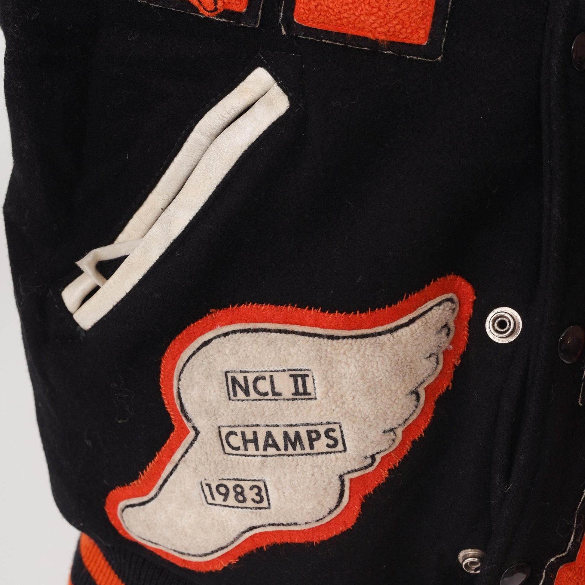 80s Terry Indians Varsity Letterman Jacket Wool Leather Small