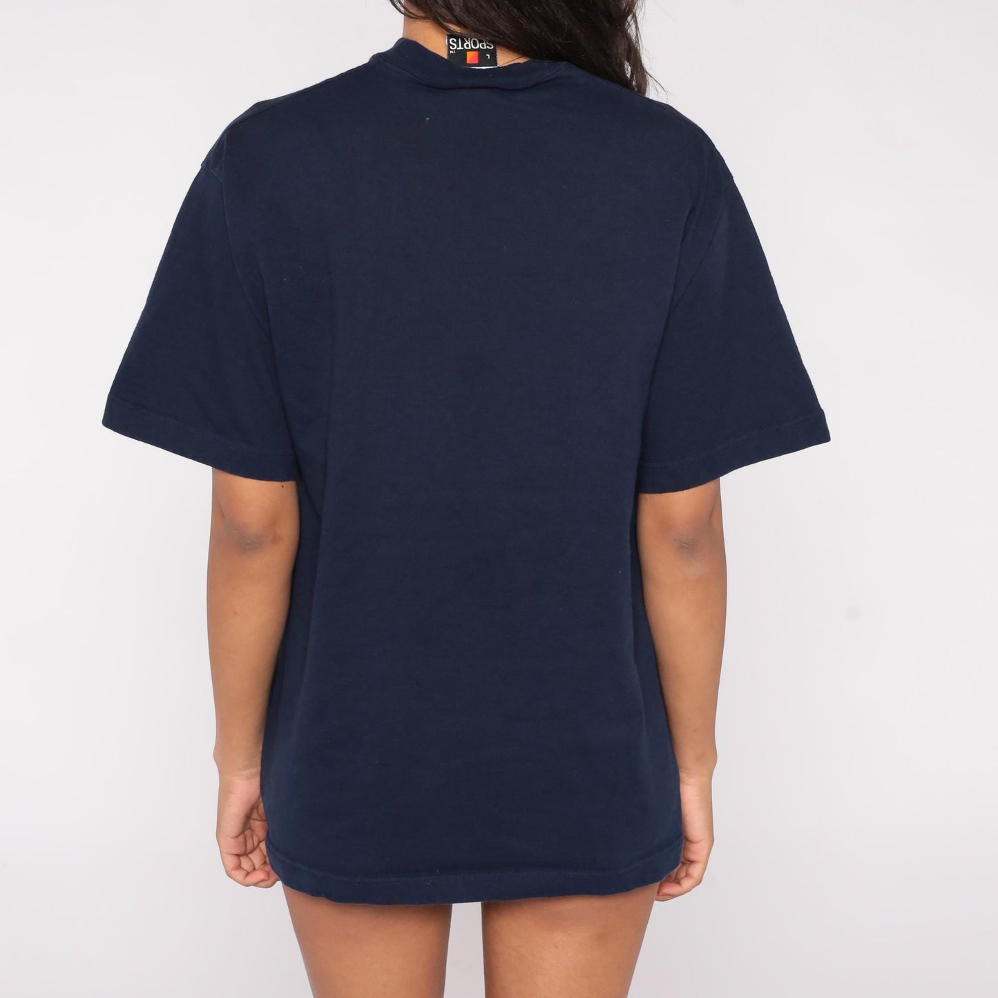 90s Singal Sports Nantucket Nautical Map Embroidered Tee Navy Large L