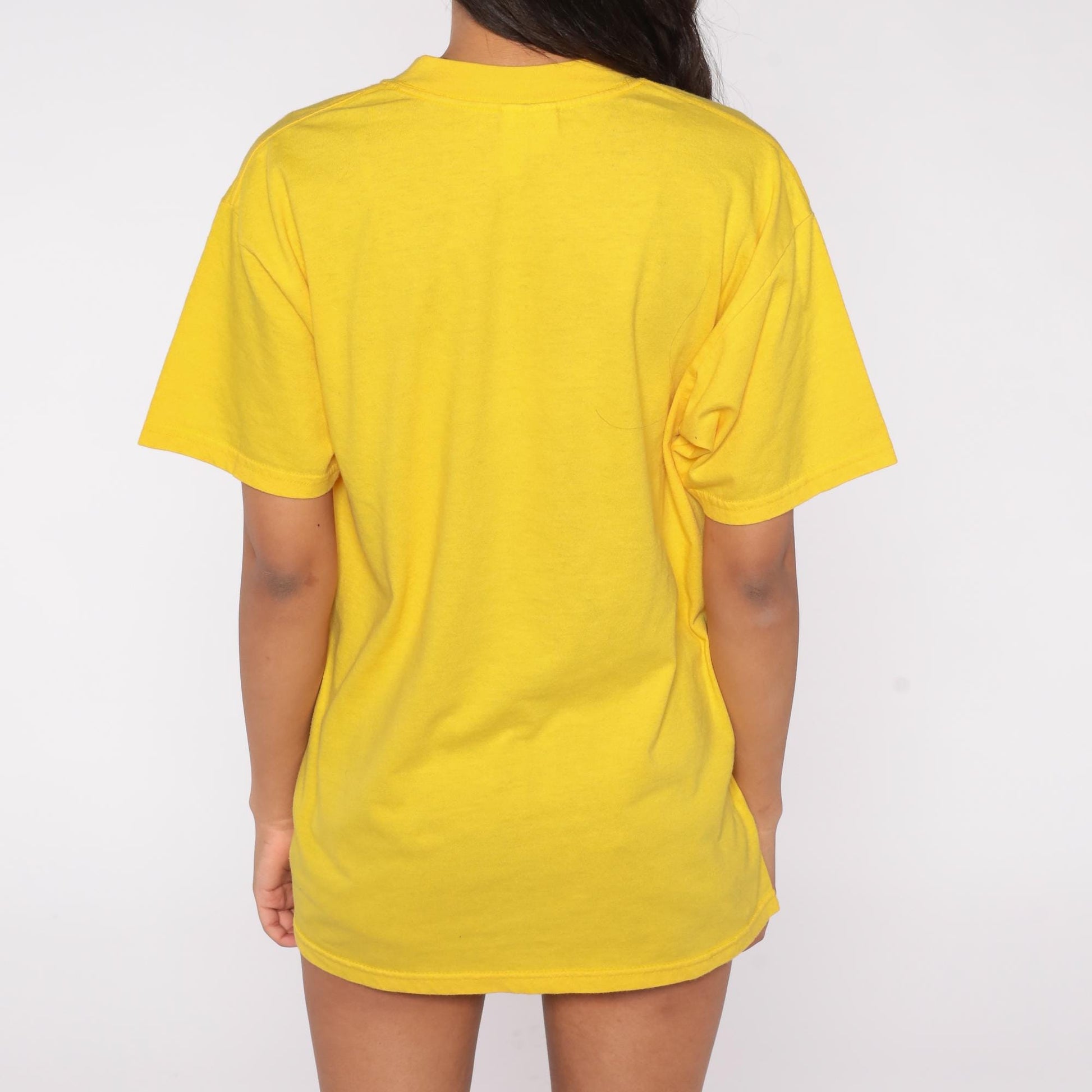 90s Gildan Yellow Mouse Daisy Floral Graphic T-Shirt Large L