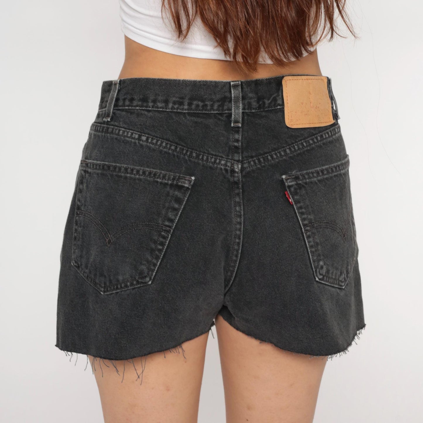 Y2K Levi's 550 Black Denim Cut-Off Shorts High Waisted Medium