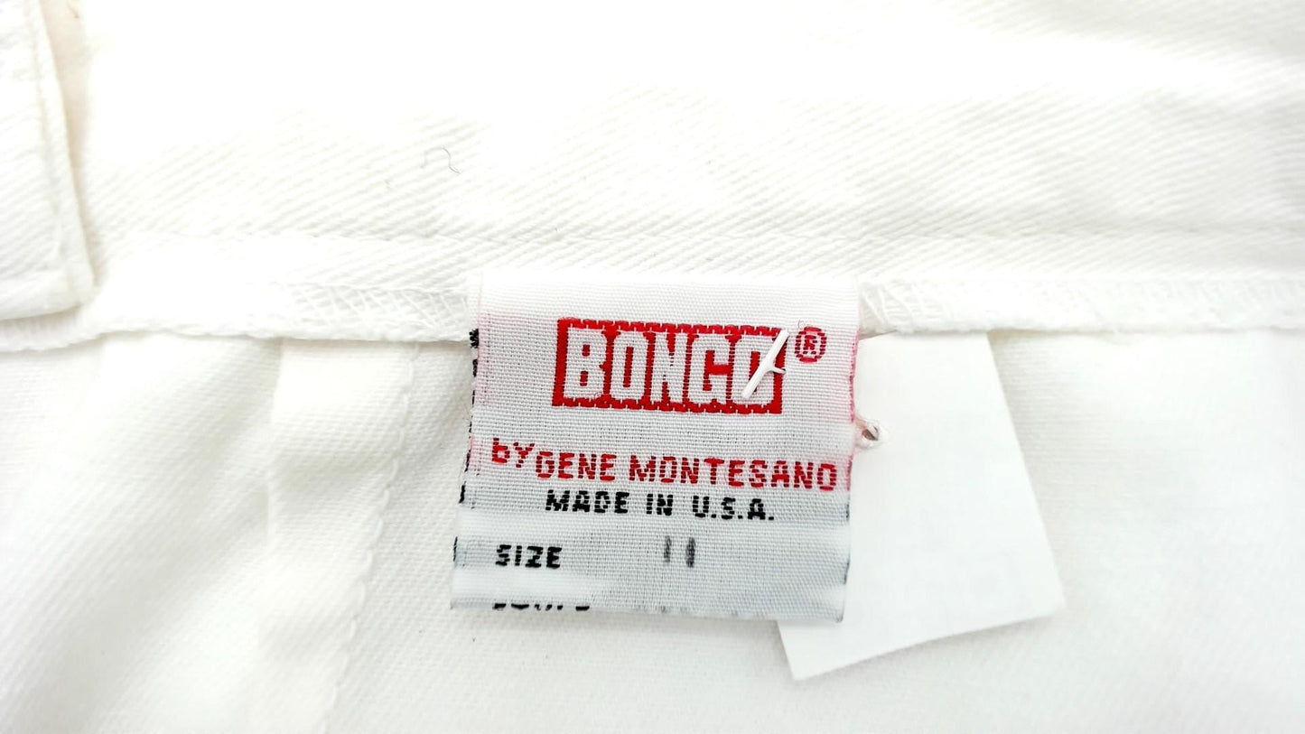 90s Bongo White Cotton Mini Skirt High Waisted Y2K Small S