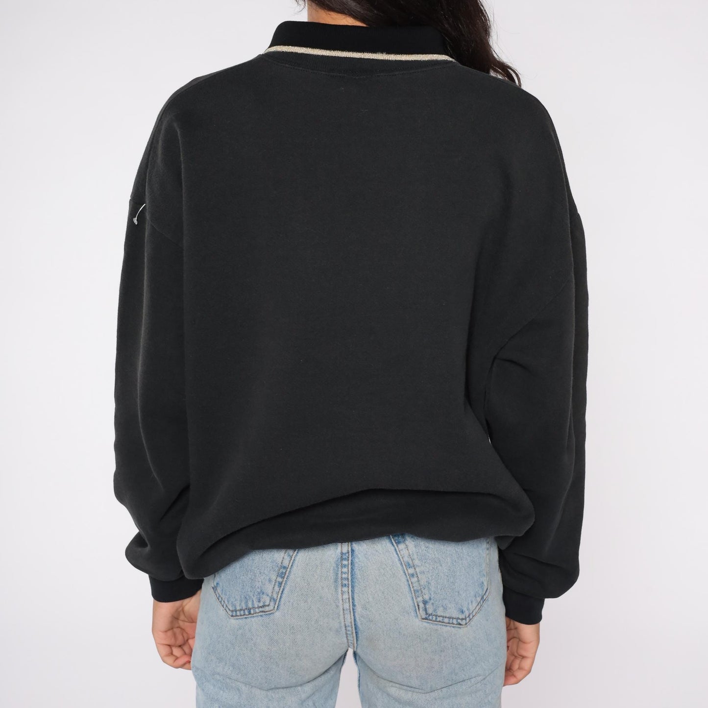 90s Morning Sun Angel Celestial Sweatshirt Black Blue Graphic Cotton Plus 1X