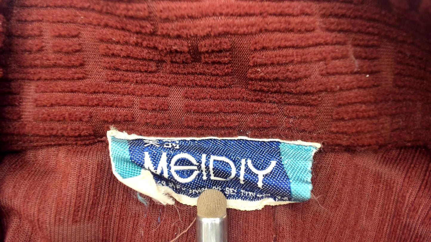 80s Meidiy Corduroy Blazer Chocolate Brown Notched Collar Medium M