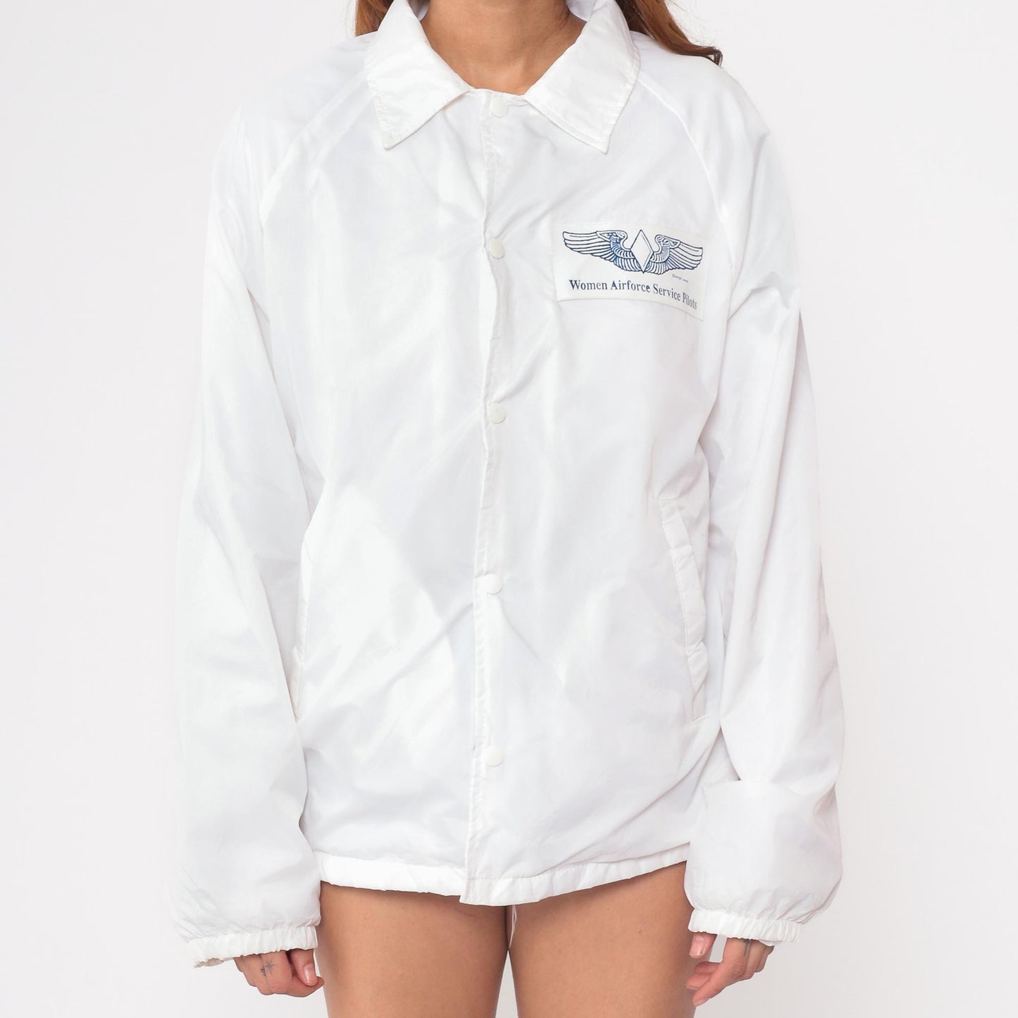 80s WASP Women Airforce Service Pilots Commemorative Windbreaker White Medium