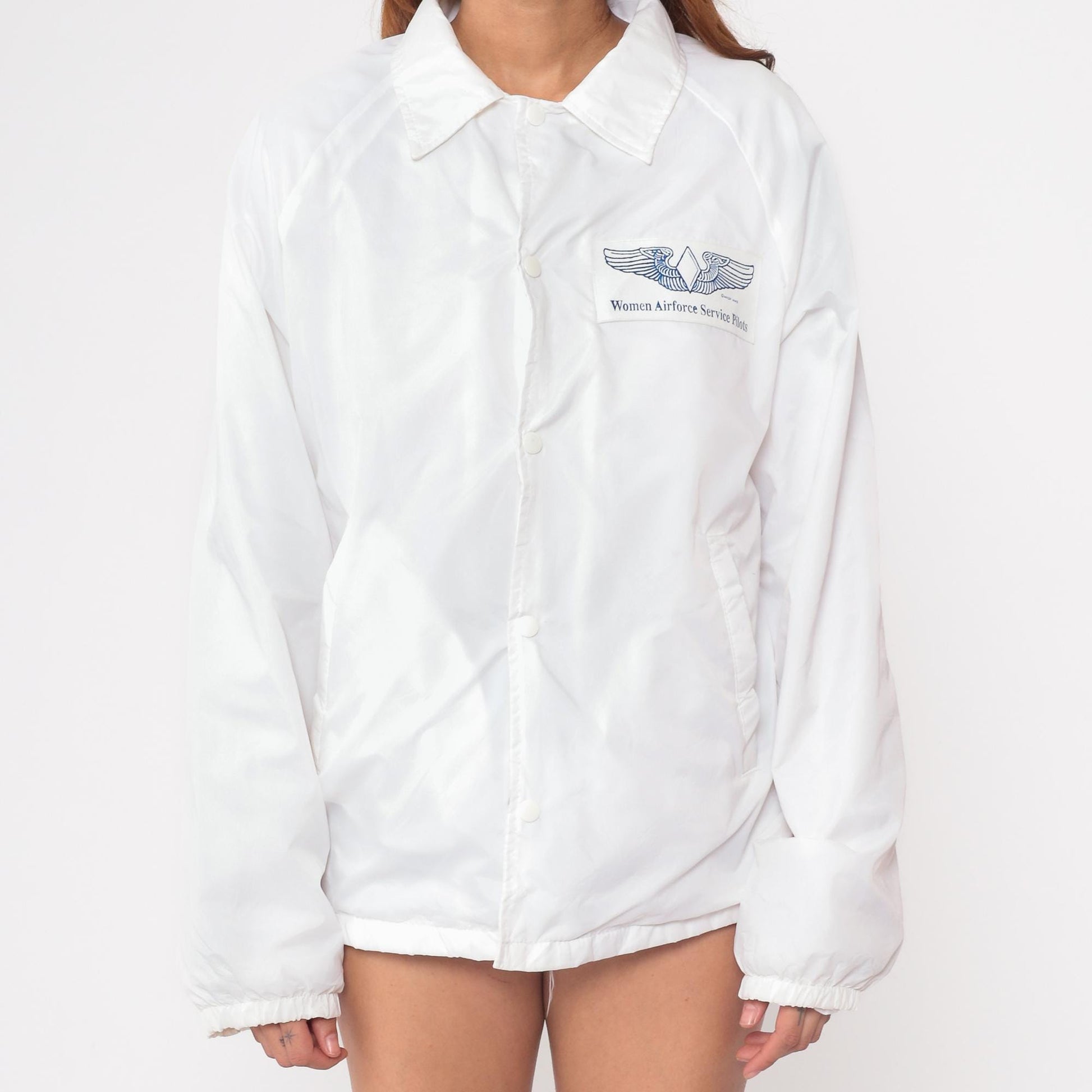 80s WASP Women Airforce Service Pilots Commemorative Windbreaker White Medium