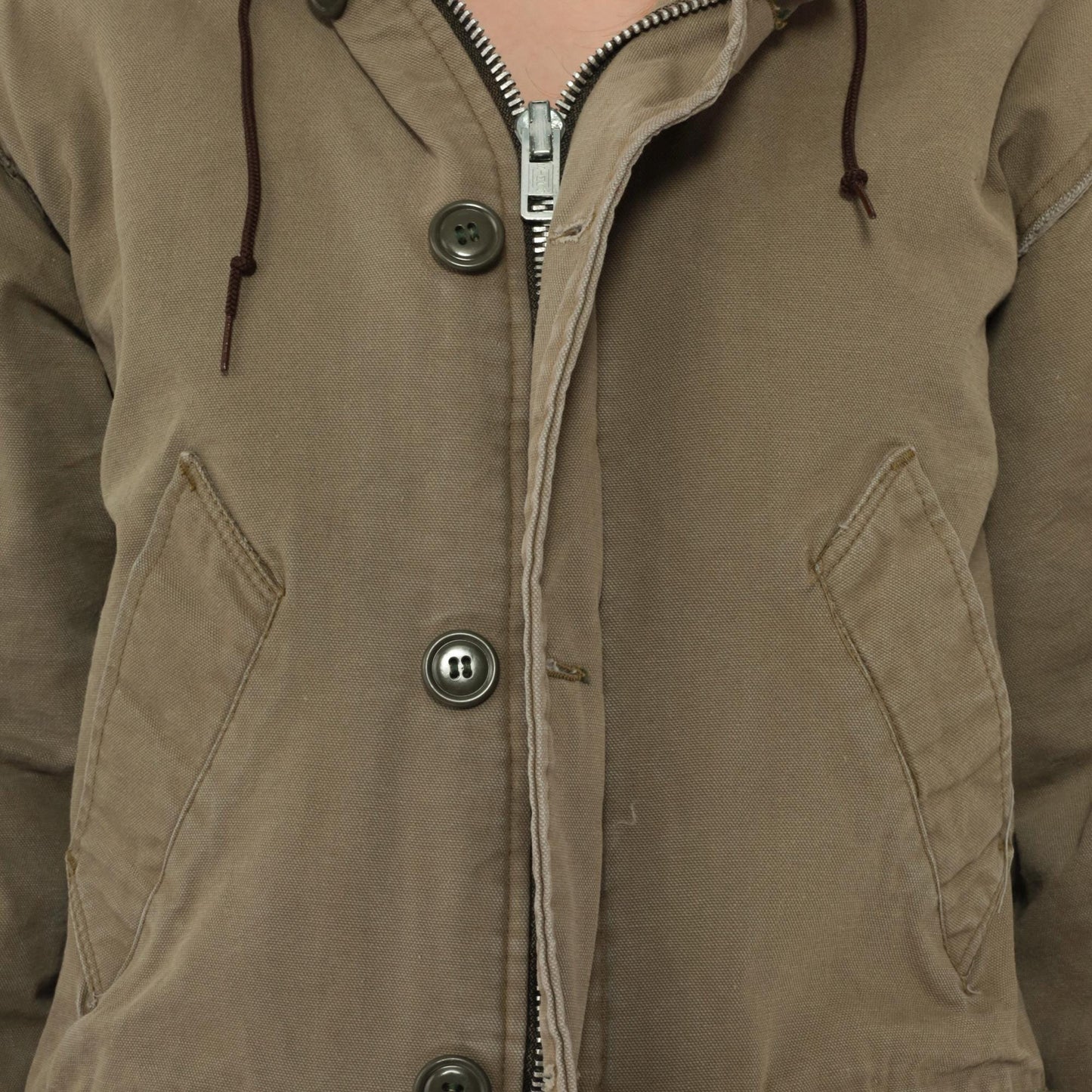 WWII B-9 Parka 1943-1945 Olive Military Cotton Sherpa Lined Hooded Jacket Medium