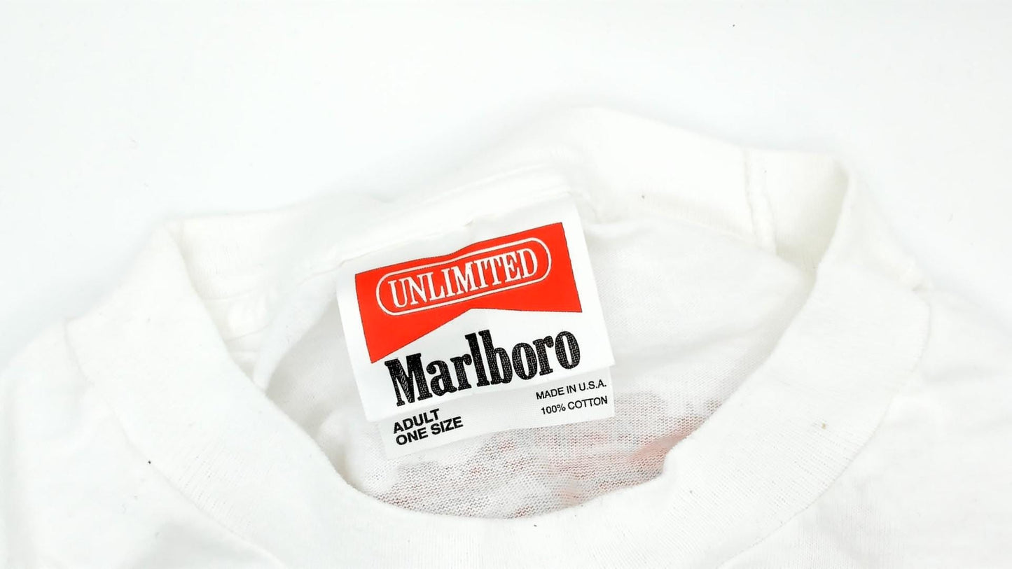 90s Marlboro Unlimited Train Map Graphic T-Shirt Unisex Cotton Medium