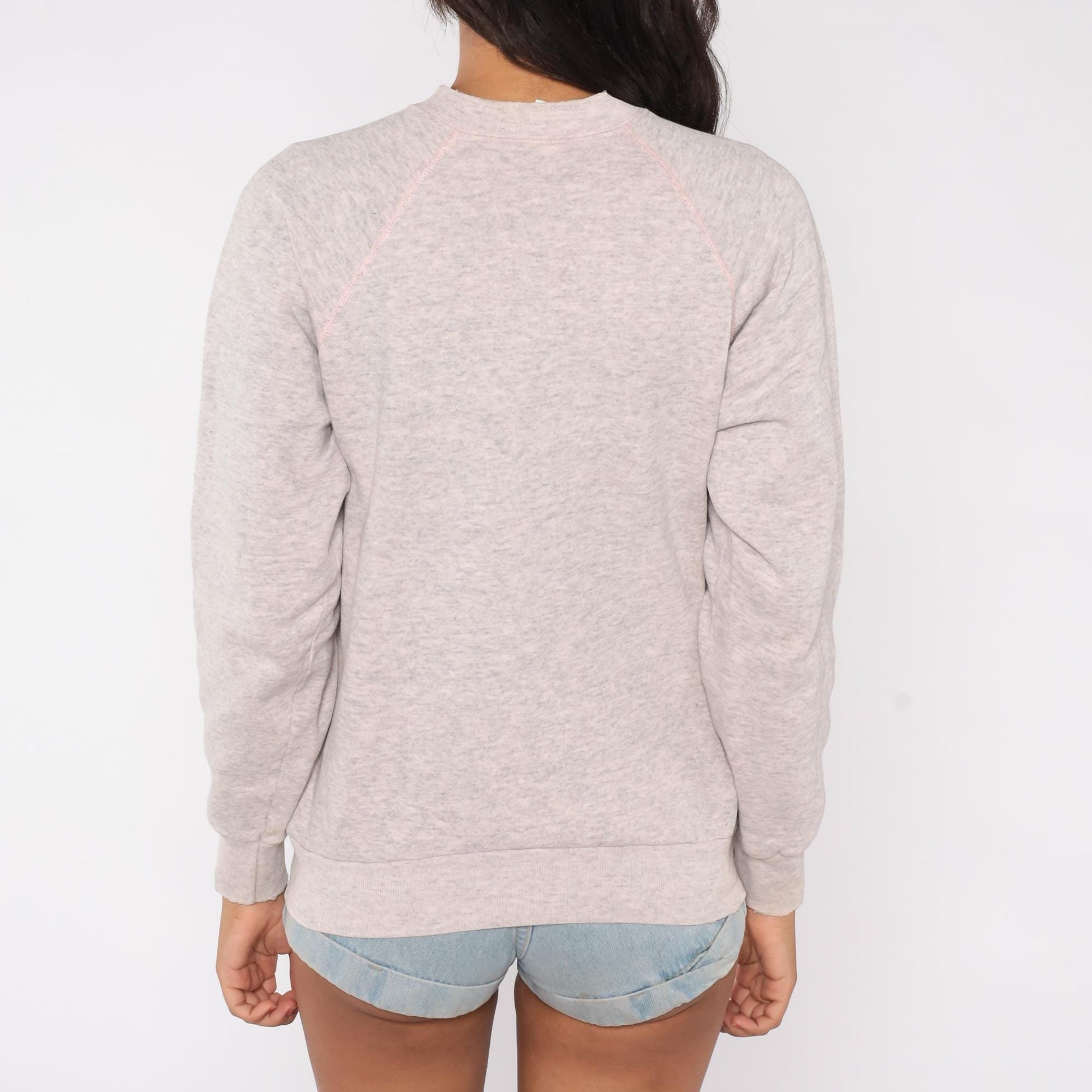 90s Tultex Leopard Sweatshirt Grey Glitter Graphic Raglan Large L