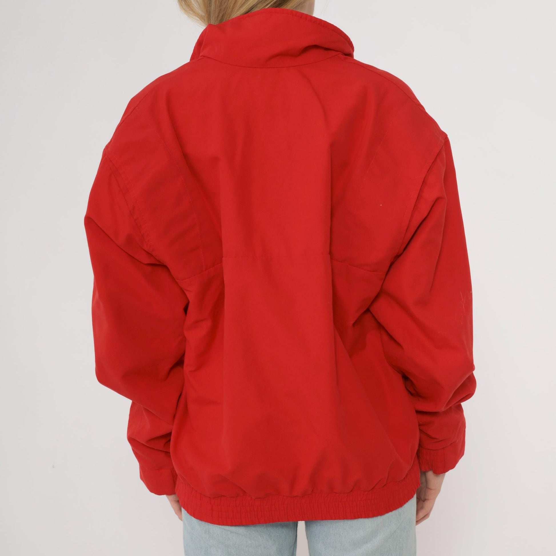 80s Forsters Red Windbreaker Jacket Navy White Color Block Medium