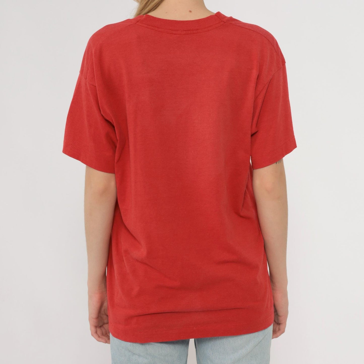 90s Screen Stars Piggies Graphic Tee Red Cartoon Pigs Cotton Large L