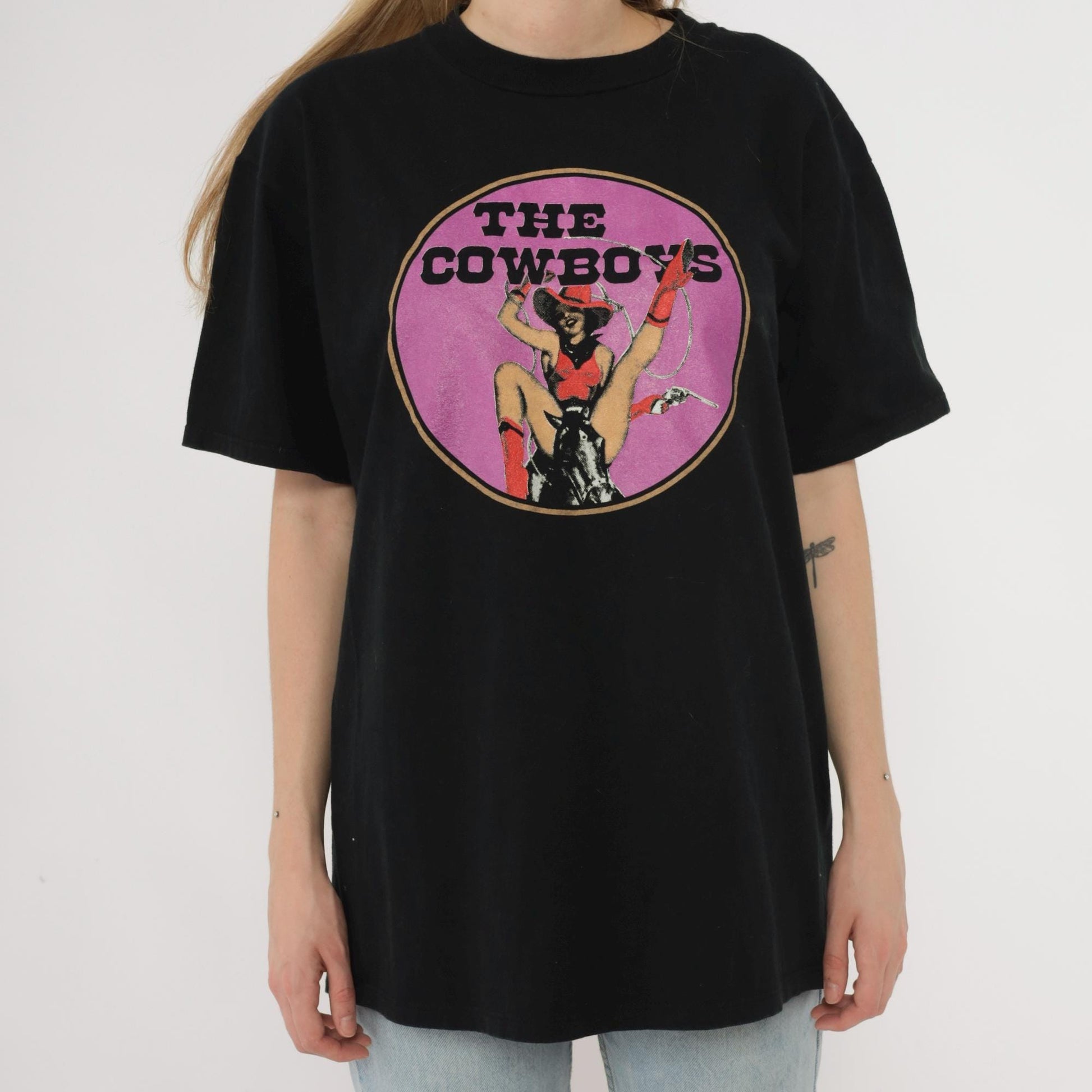 1991 Cowboys Reunion Event T-Shirt Black Graphic Cotton Large L