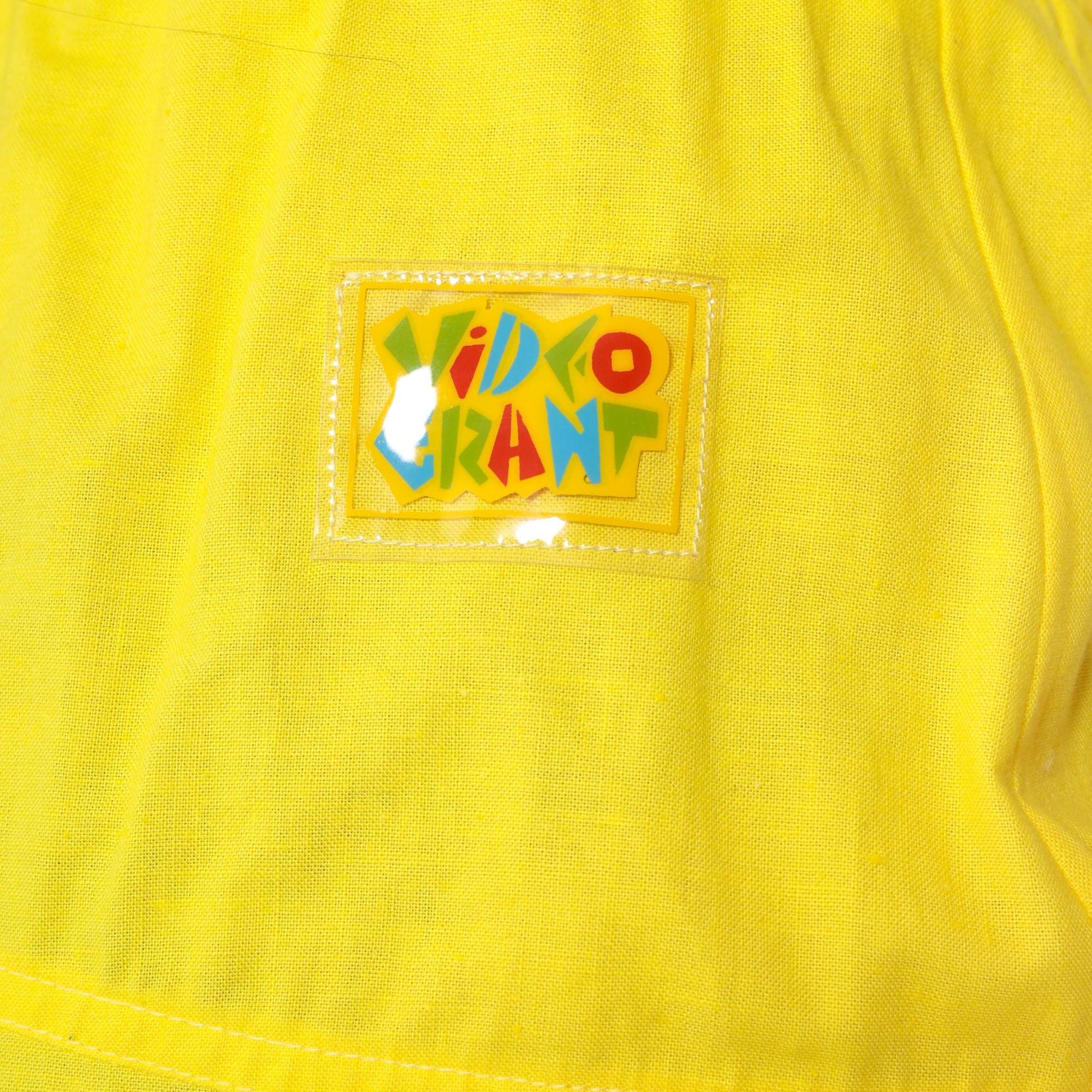 90s Video Grant Yellow Cotton Shorts High Waist A-Line Pockets Large L