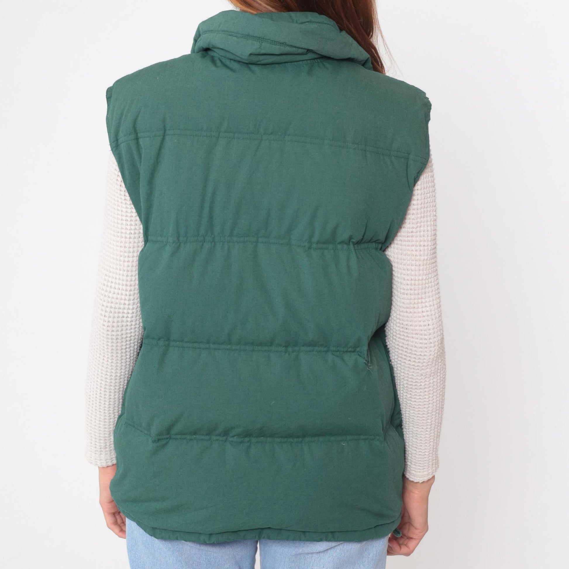 90s Northwest Territory Forest Green Down Puffer Vest Quilted Nylon Large