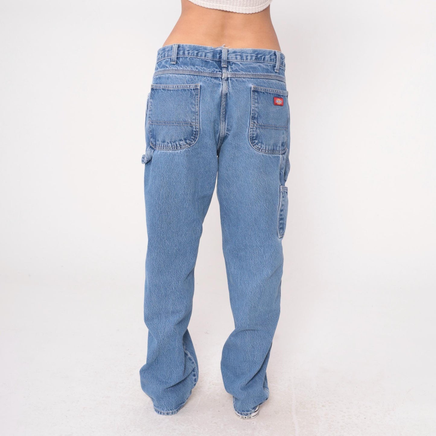 Y2K Dickies Carpenter Jeans Blue Denim Straight Leg Utility 36x34