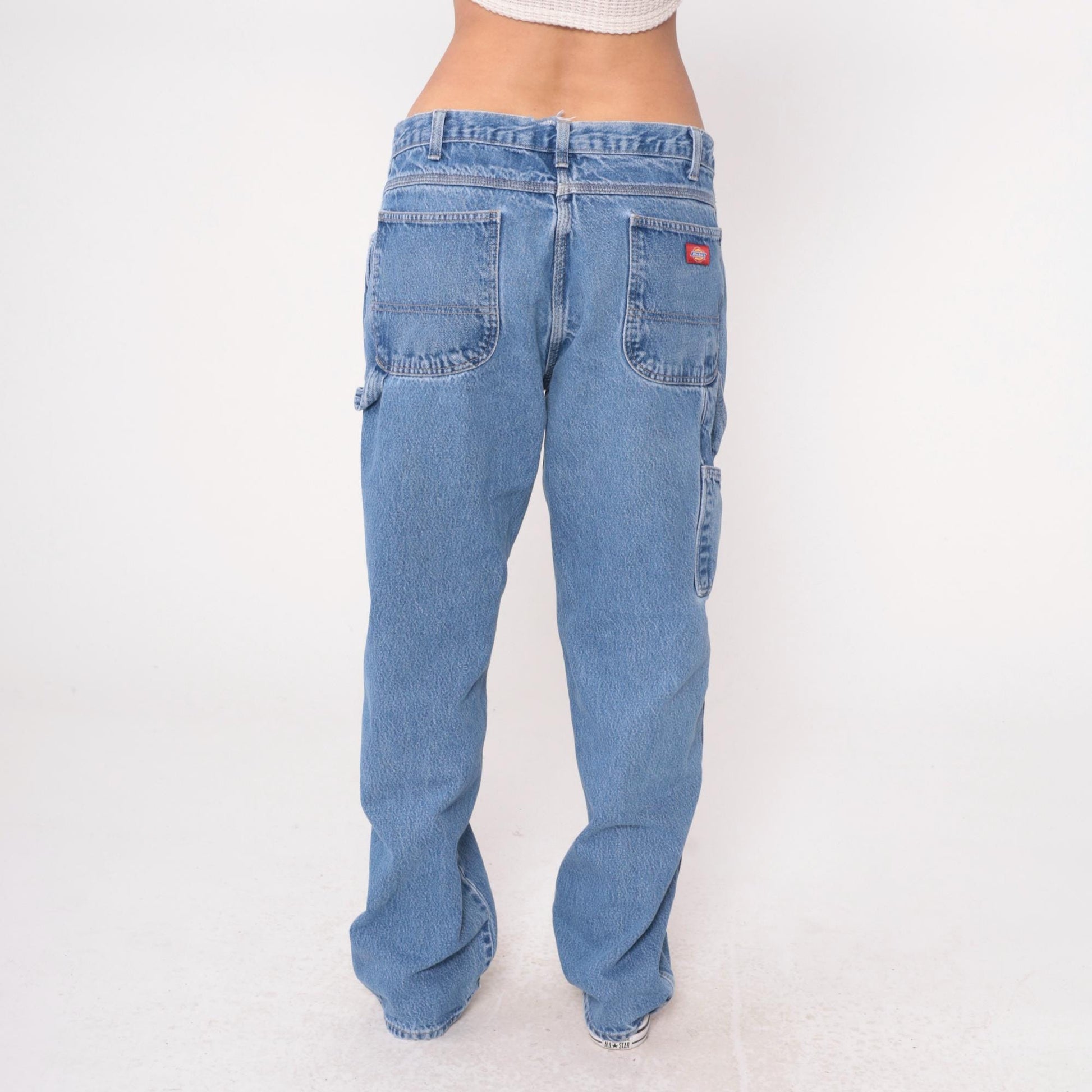 Y2K Dickies Carpenter Jeans Blue Denim Straight Leg Utility 36x34