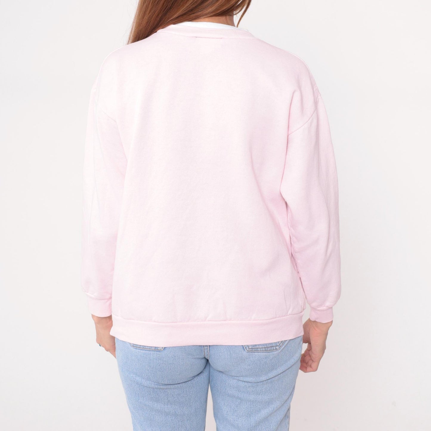 90s Caroll Reed Pink Sweatshirt Bird Garden Cottage Graphic Crew Medium M