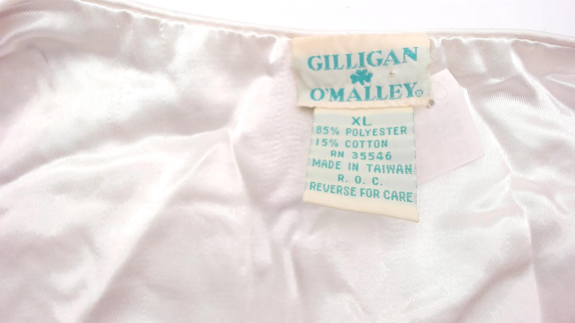 90s Gilligan O'Malley Floral Nightgown White Pink Blue Flowers V-Neck Extra Large XXL