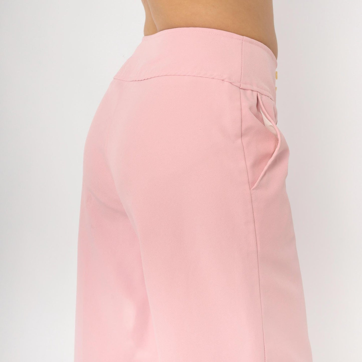 70s Sears Jr Bazaar Pink High Waisted Bell Bottom Pants Small