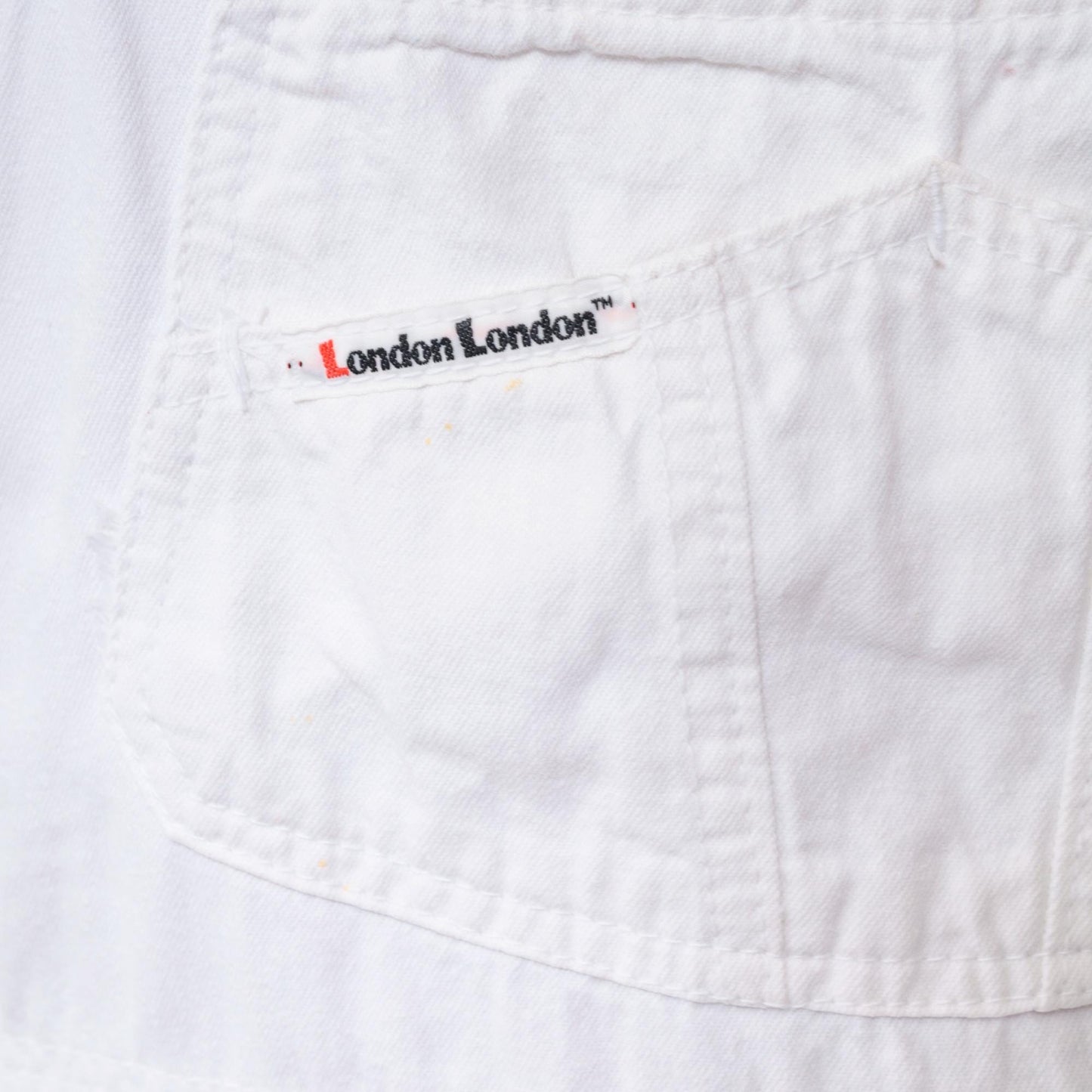 90s London London White Cotton Shortalls Adjustable Straps Medium M