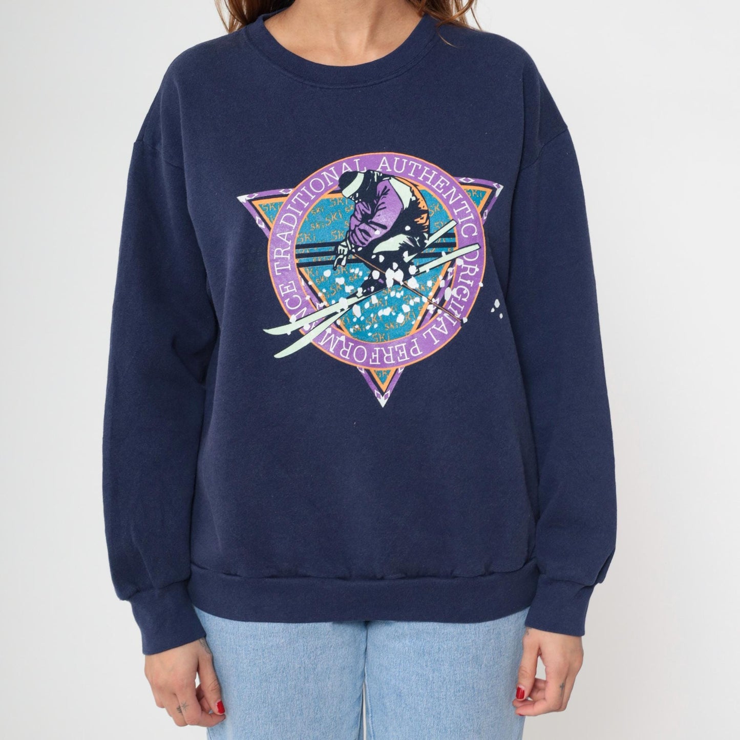 90s Park City Utah Ski Sweatshirt Navy Graphic Crewneck Medium M