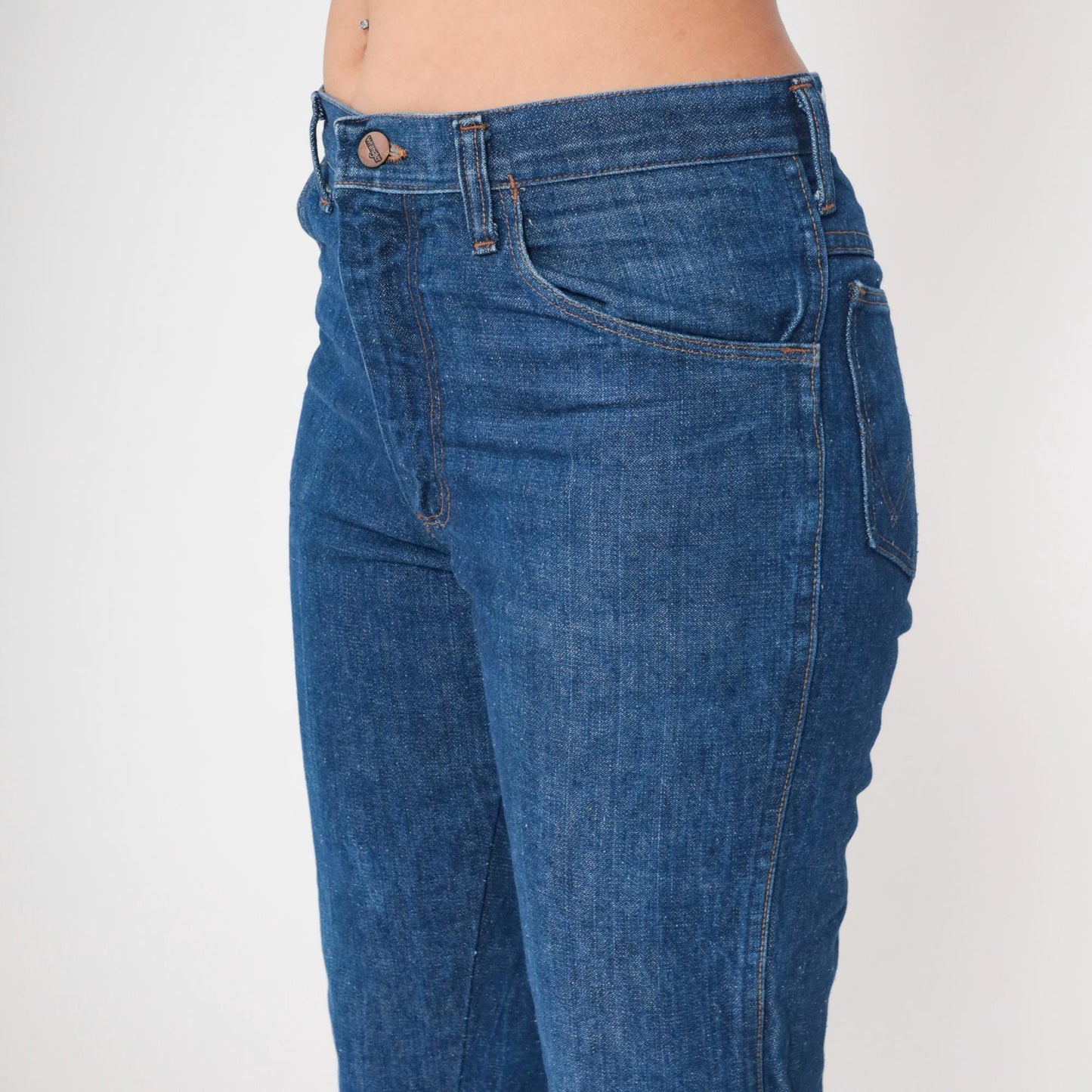 80s Wrangler High Waist Straight Leg Jeans Blue Medium Wash Large L