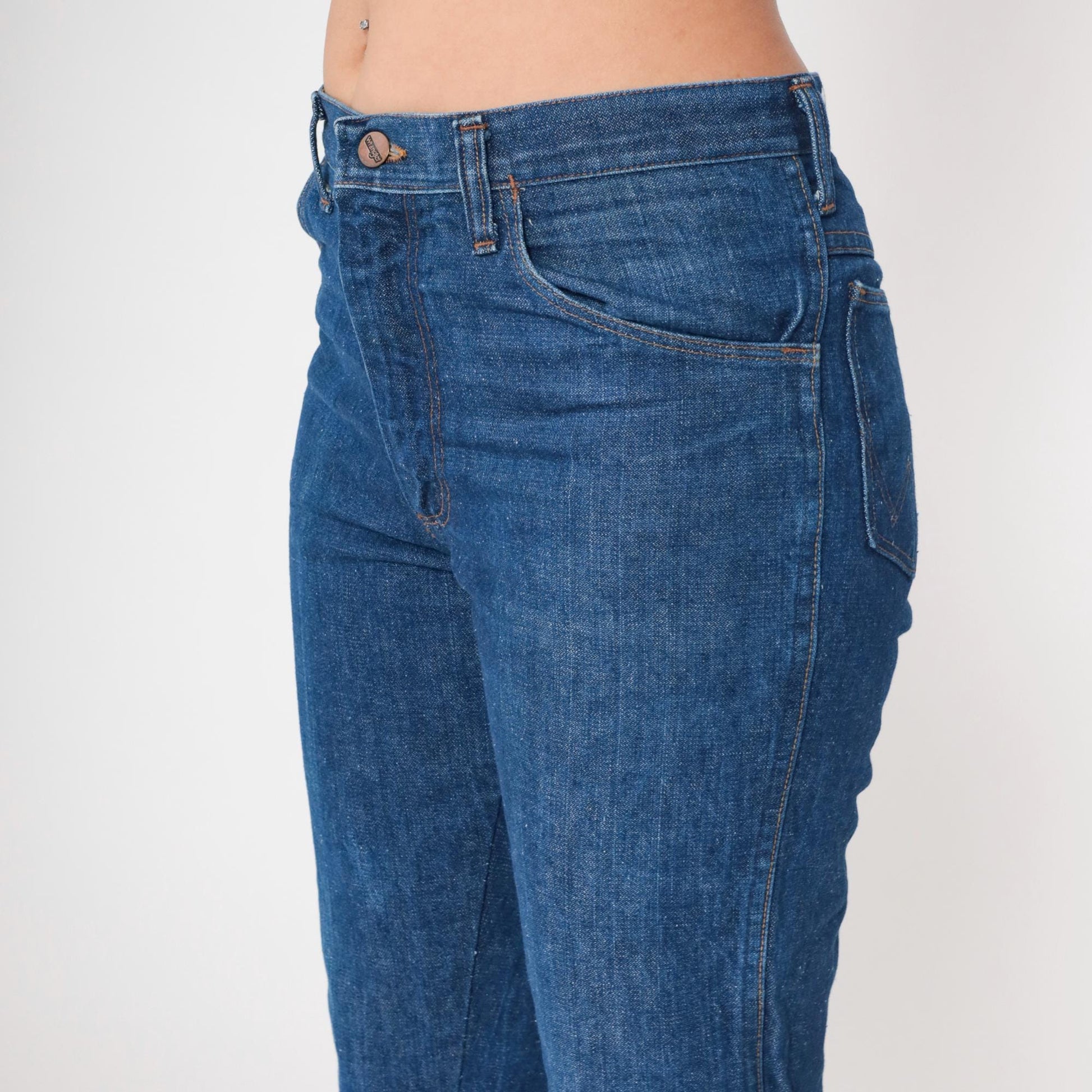 80s Wrangler High Waist Straight Leg Jeans Blue Medium Wash Large L