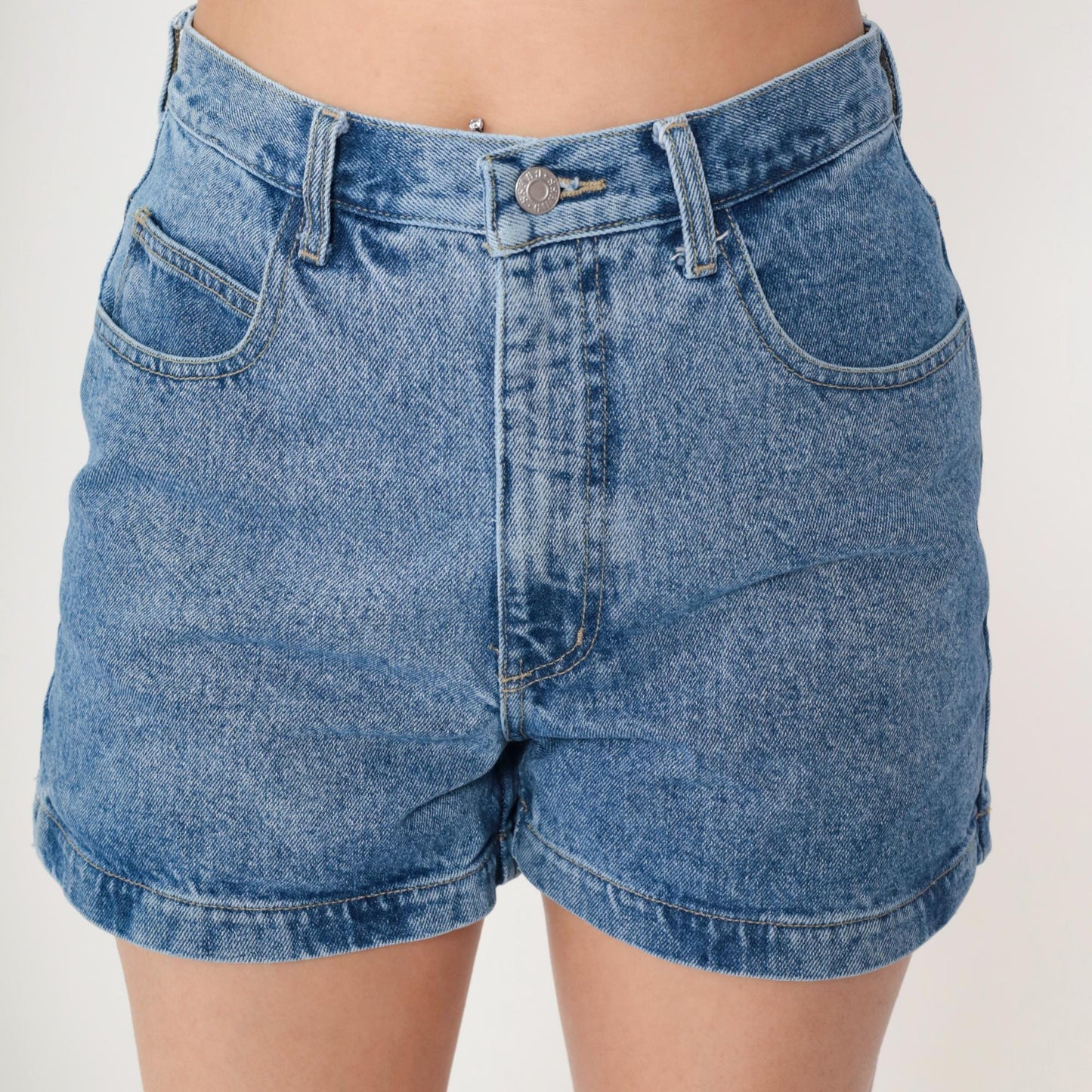 90s Guess Light Blue Denim Shorts High Waisted Button Fly Size 30