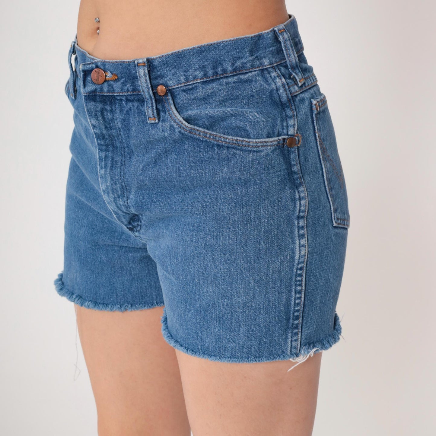 Wrangler 90s High Waisted Denim Cutoff Shorts Light Wash Cotton Large L
