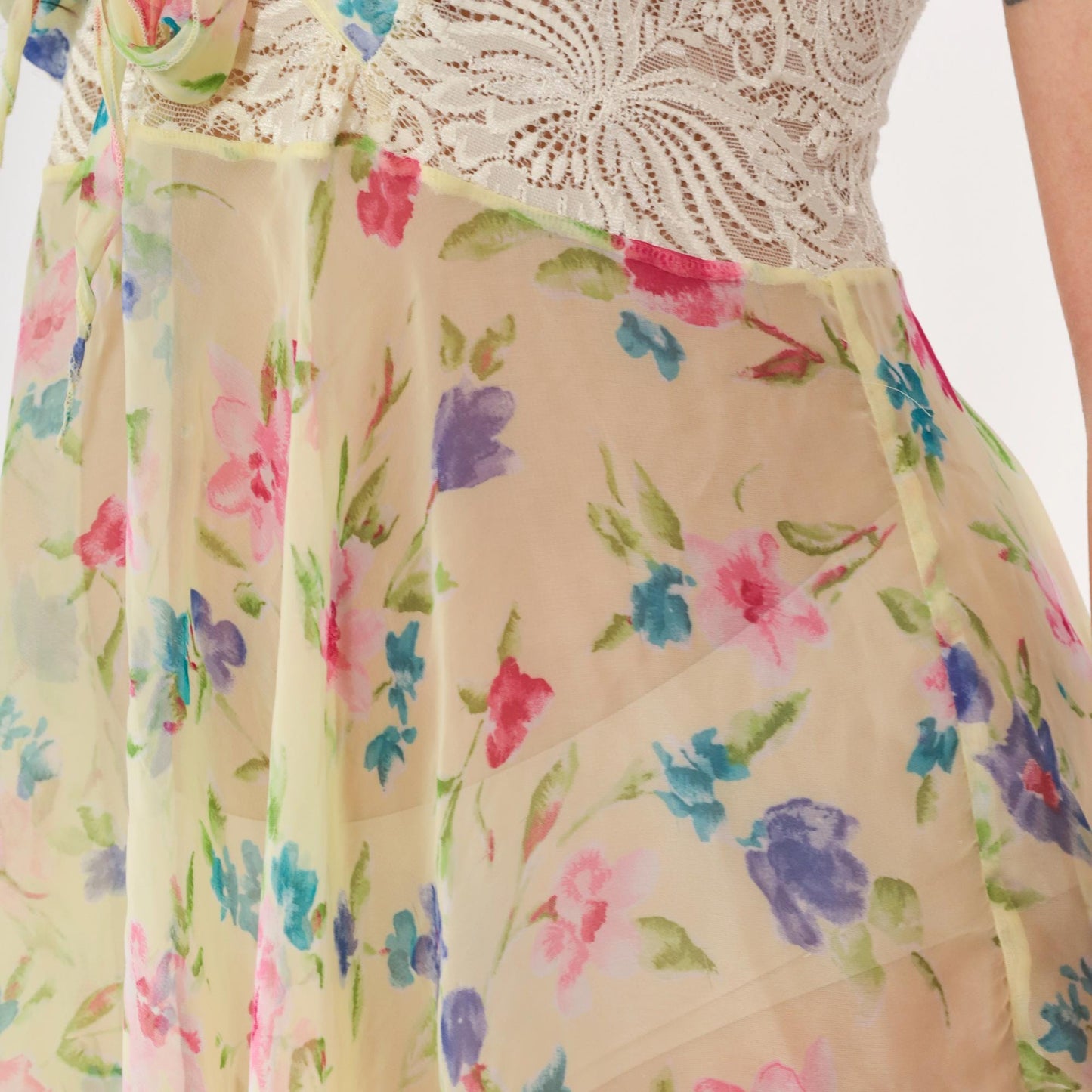 Y2K Victoria's Secret Floral Babydoll Mini Dress Pastel Lace Bow Small
