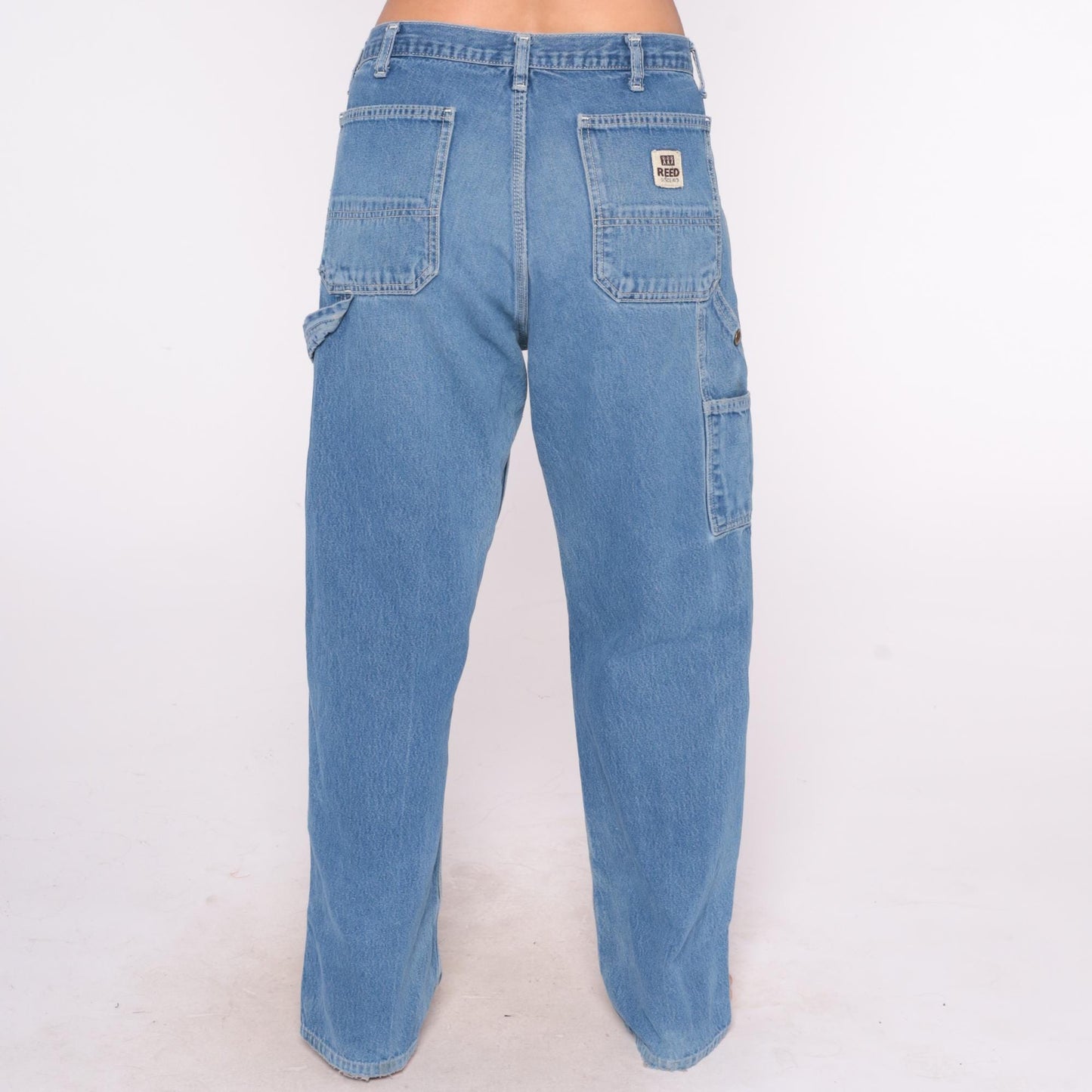 90s Reed Carpenter Jeans Blue Denim High Rise Straight Leg 33x32