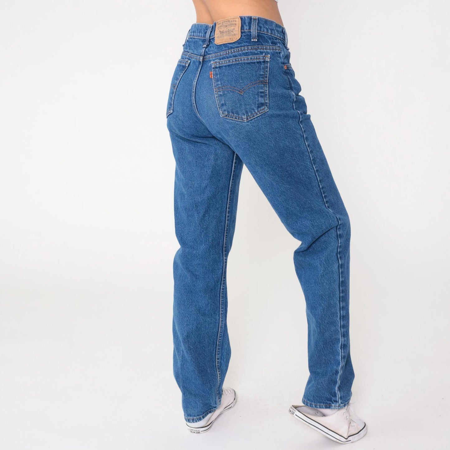 90s Levi's Medium Blue Denim High Waist Straight Leg Jeans W34 L34