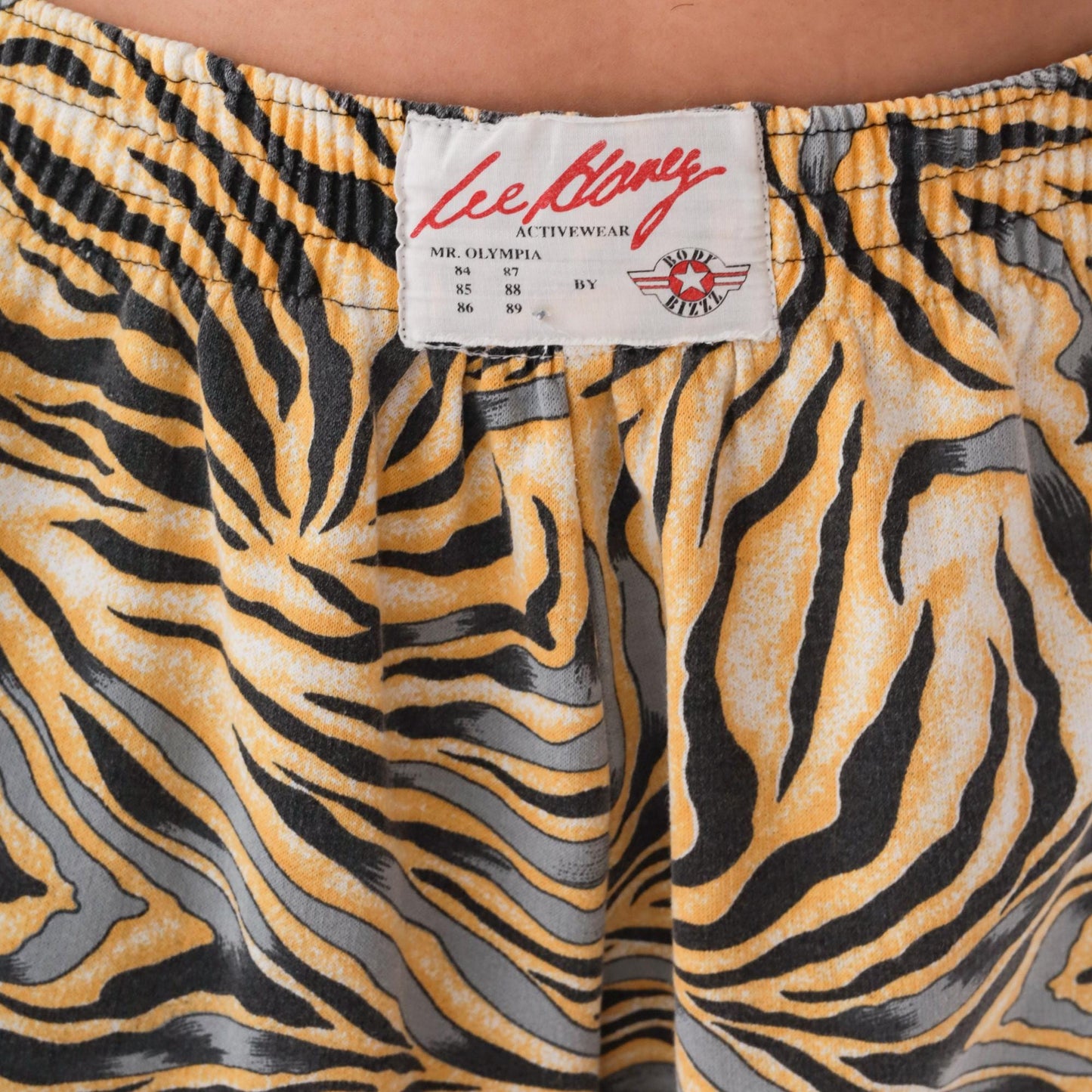 90s Body Bizz Abstract Tiger Print Pants Yellow Gold Black Large L