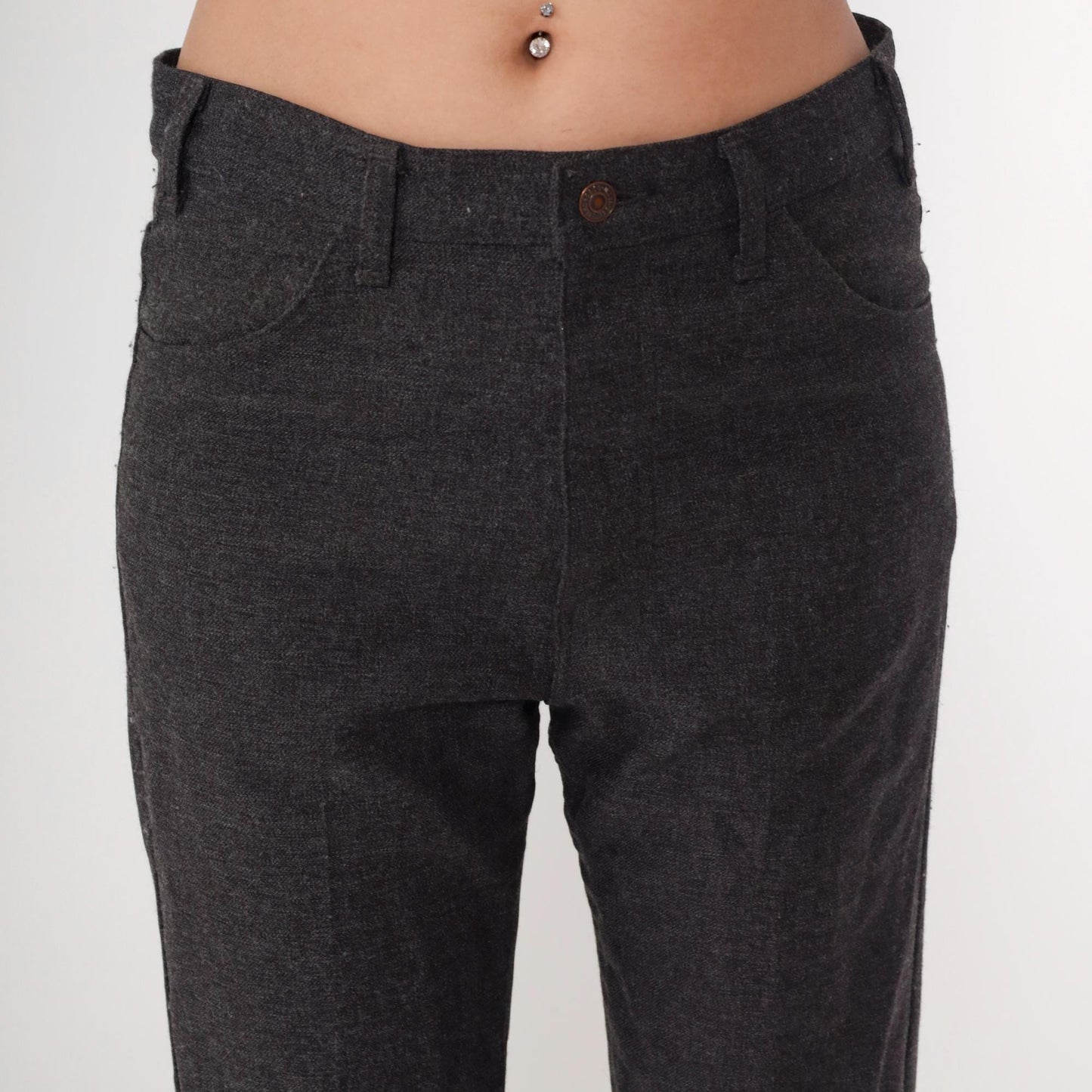 70s Levi's Charcoal Grey Straight Leg Trousers Men's W34 L29