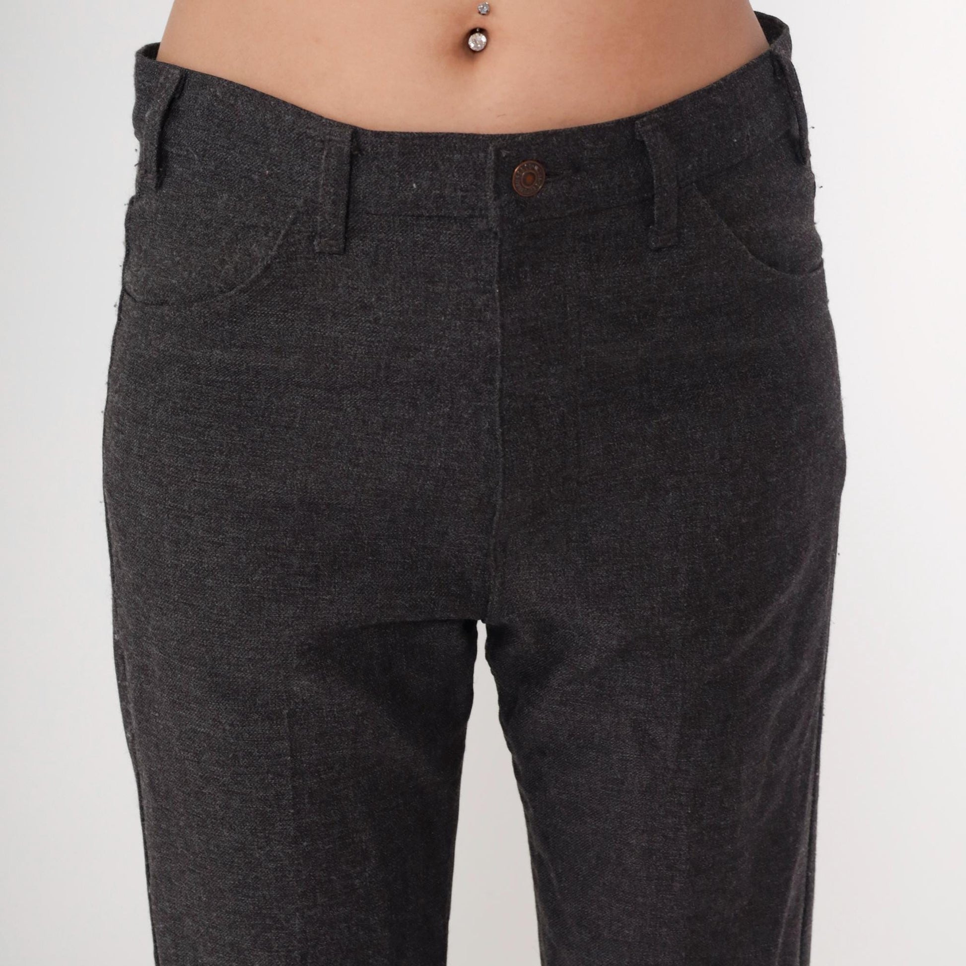 70s Levi's Charcoal Grey Straight Leg Trousers Men's W34 L29