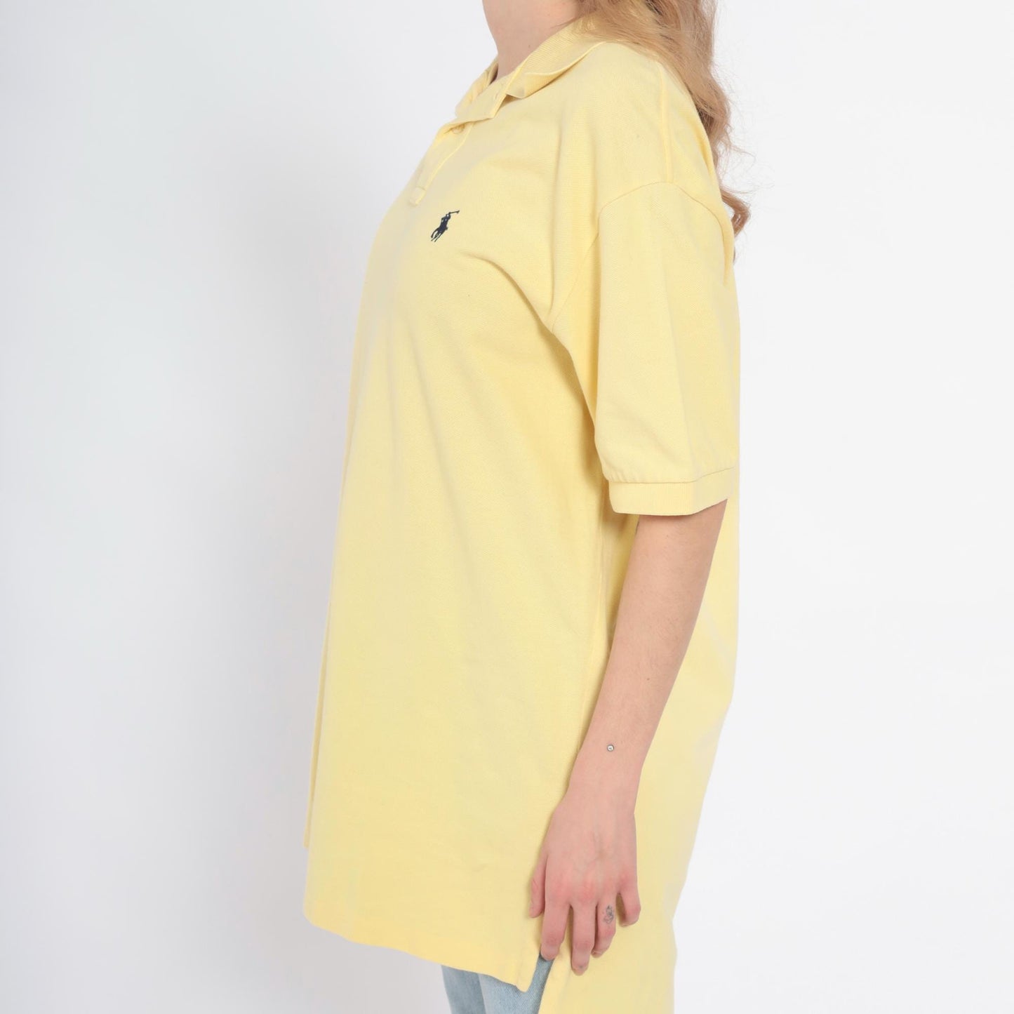 90s Polo by Ralph Lauren Yellow Cotton Polo Shirt Tunic Large L