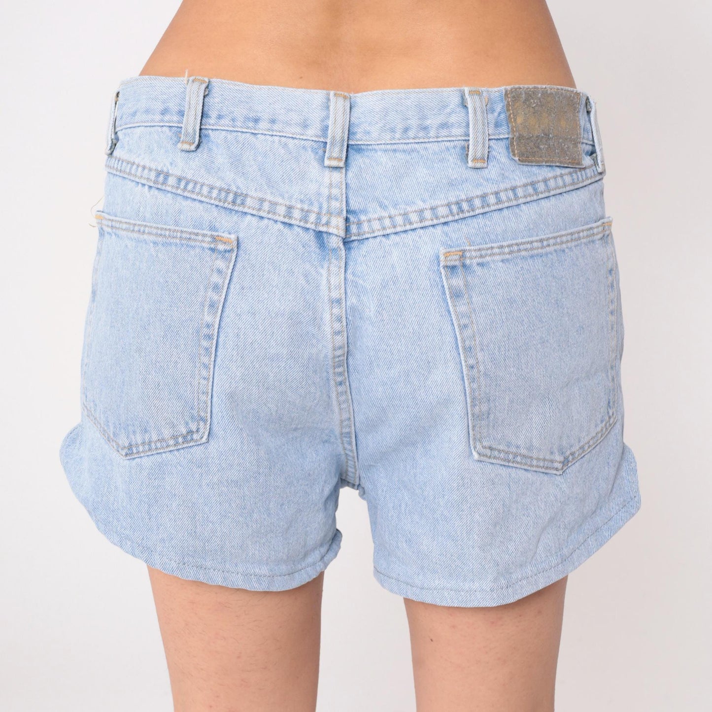 90s Wrangler Light Wash Denim Shorts High Rise Cuffed Hem Large L