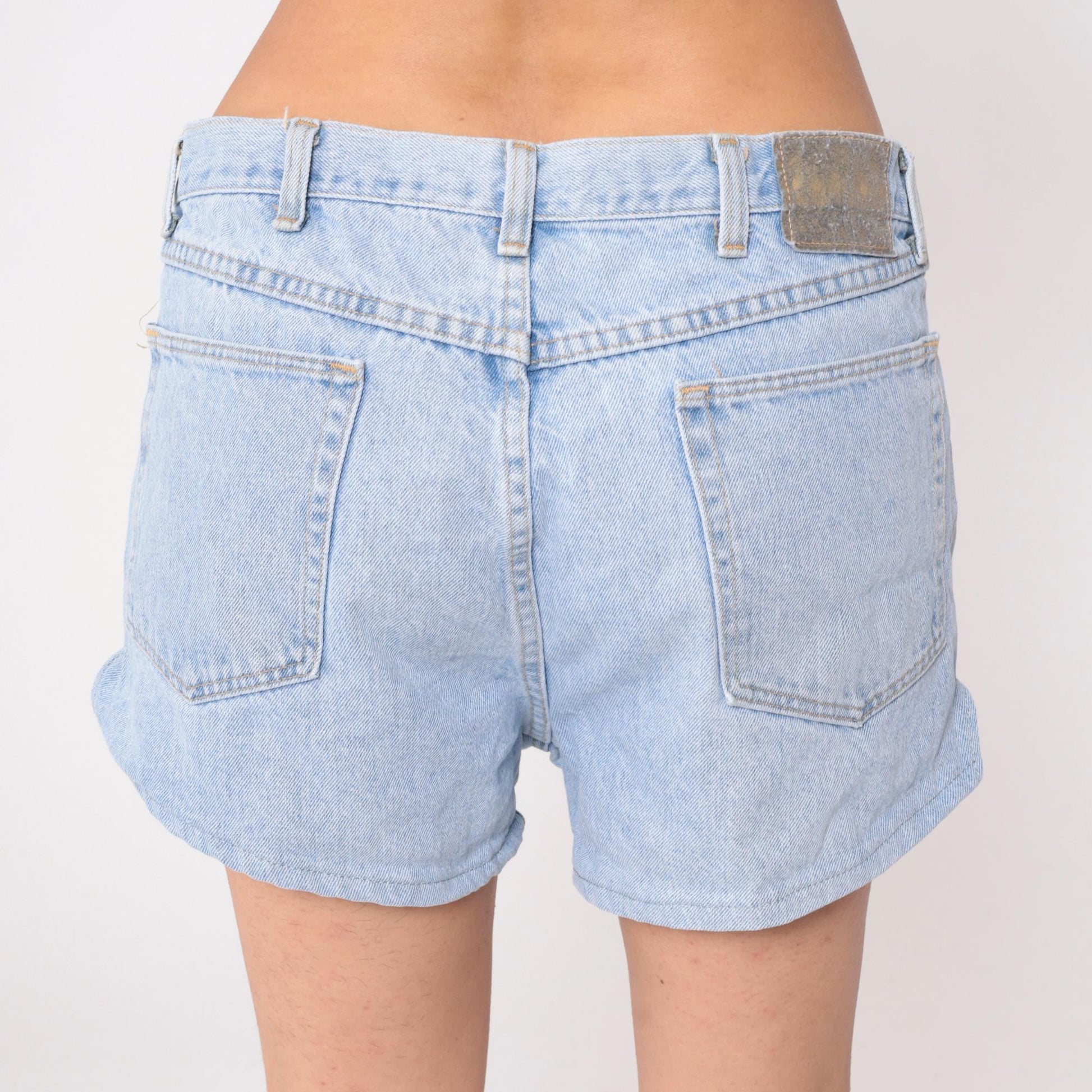 90s Wrangler Light Wash Denim Shorts High Rise Cuffed Hem Large L