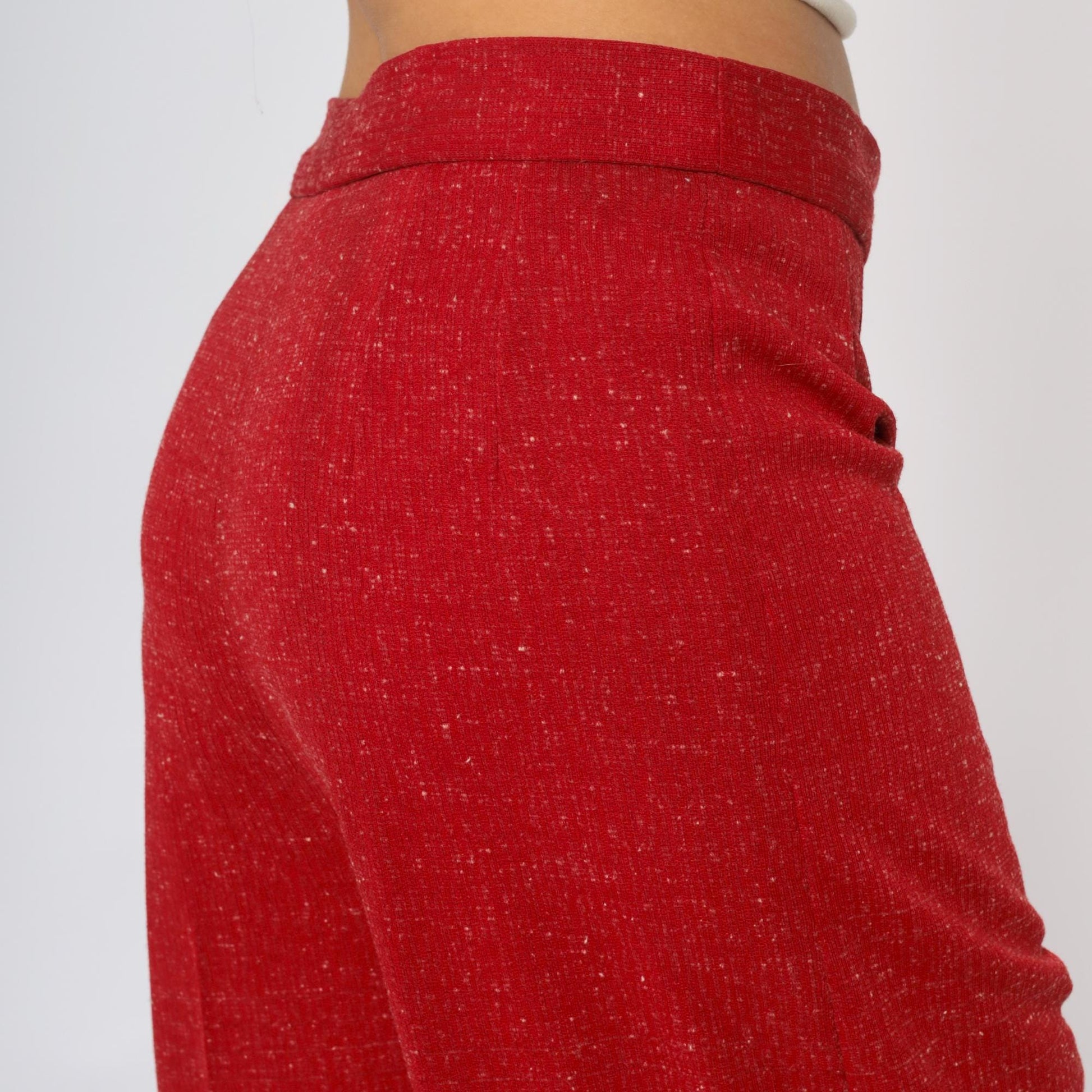 70s Burgundy Wide Leg Palazzo Pants High Waisted Flared Medium M