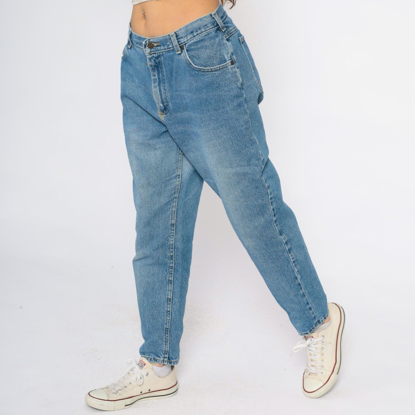 90s Lee High-Waisted Straight Leg Jeans Medium Wash Denim Large L