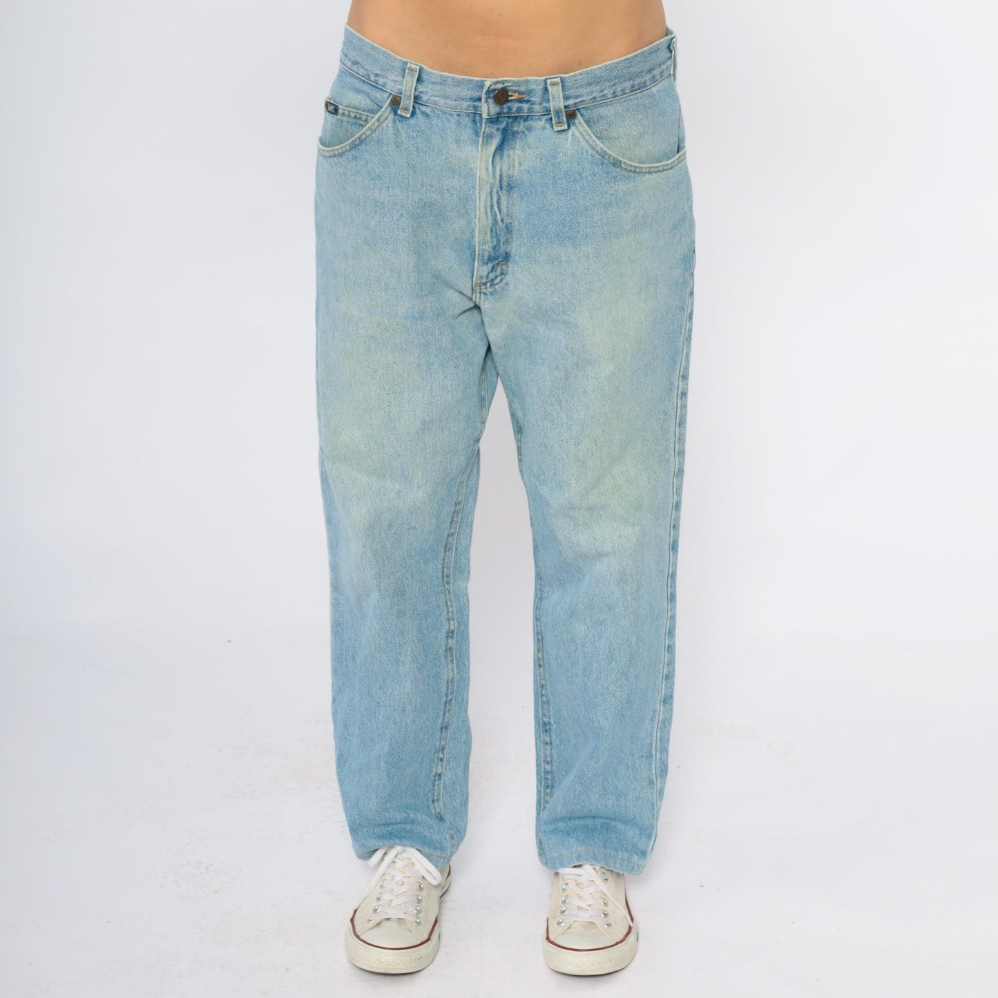 Y2K Lee Light Wash Straight Leg Jeans Blue Denim Men's 36
