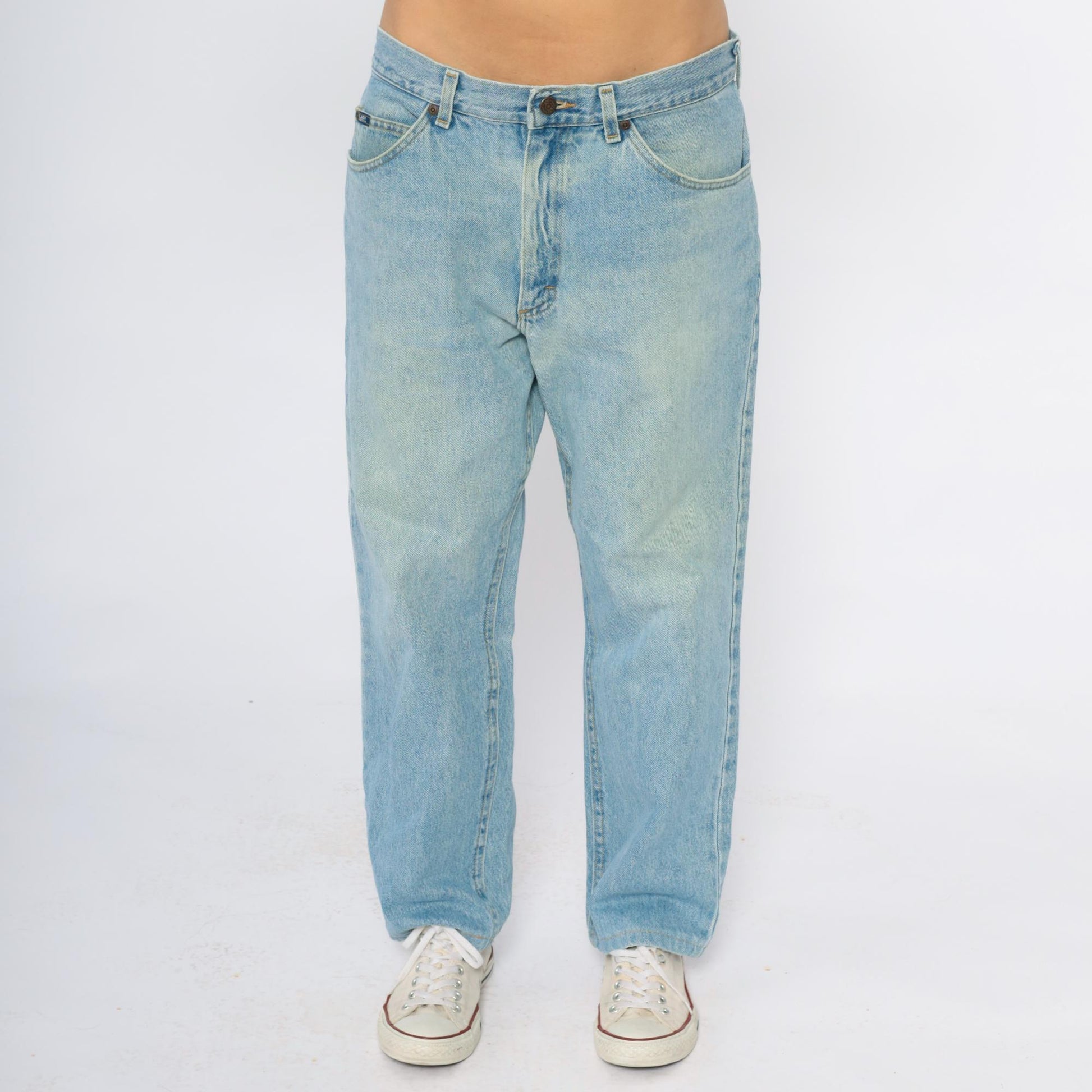 Y2K Lee Light Wash Straight Leg Jeans Blue Denim Men's 36