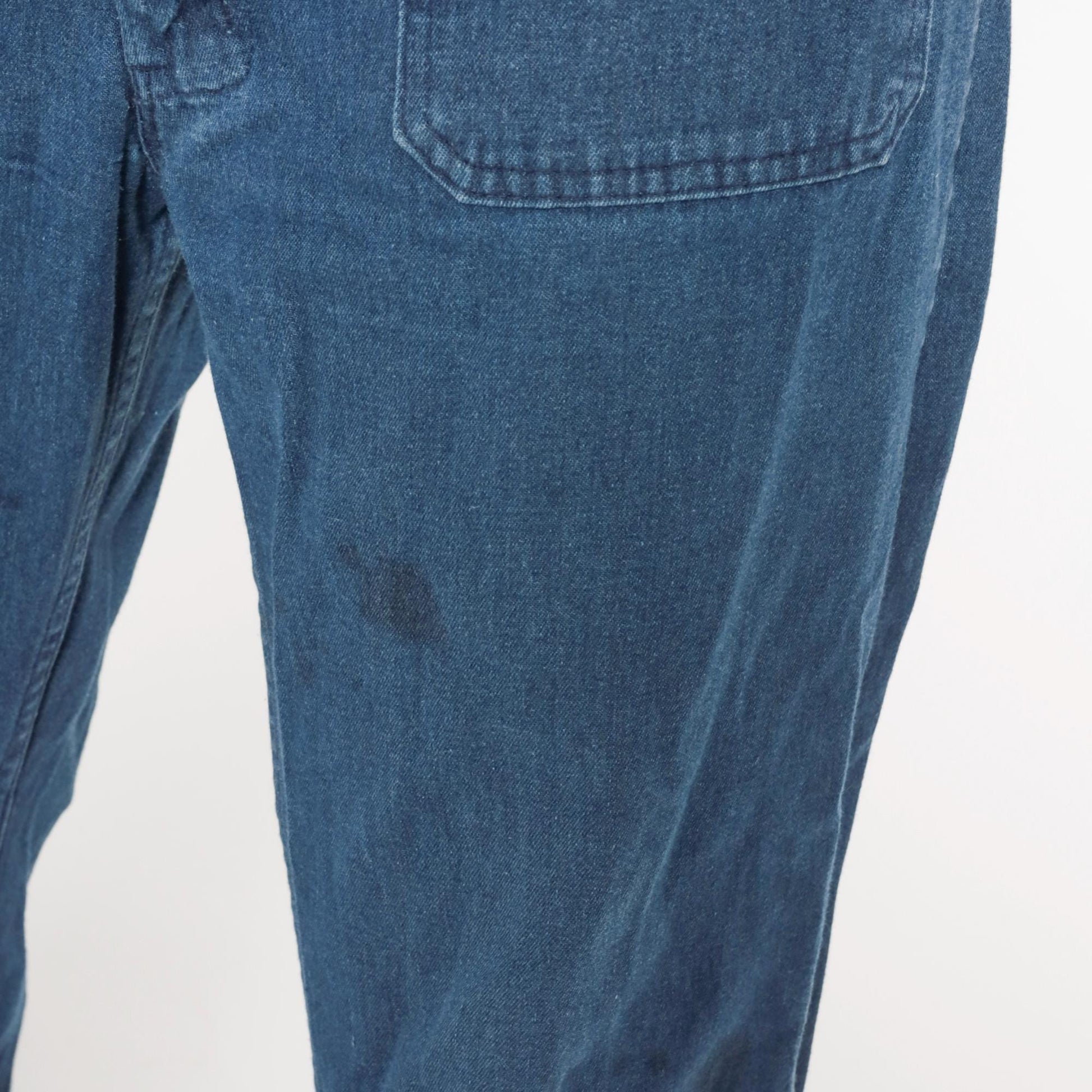70s Seafarer High Rise Straight Leg Denim Jeans Blue Cotton Large L